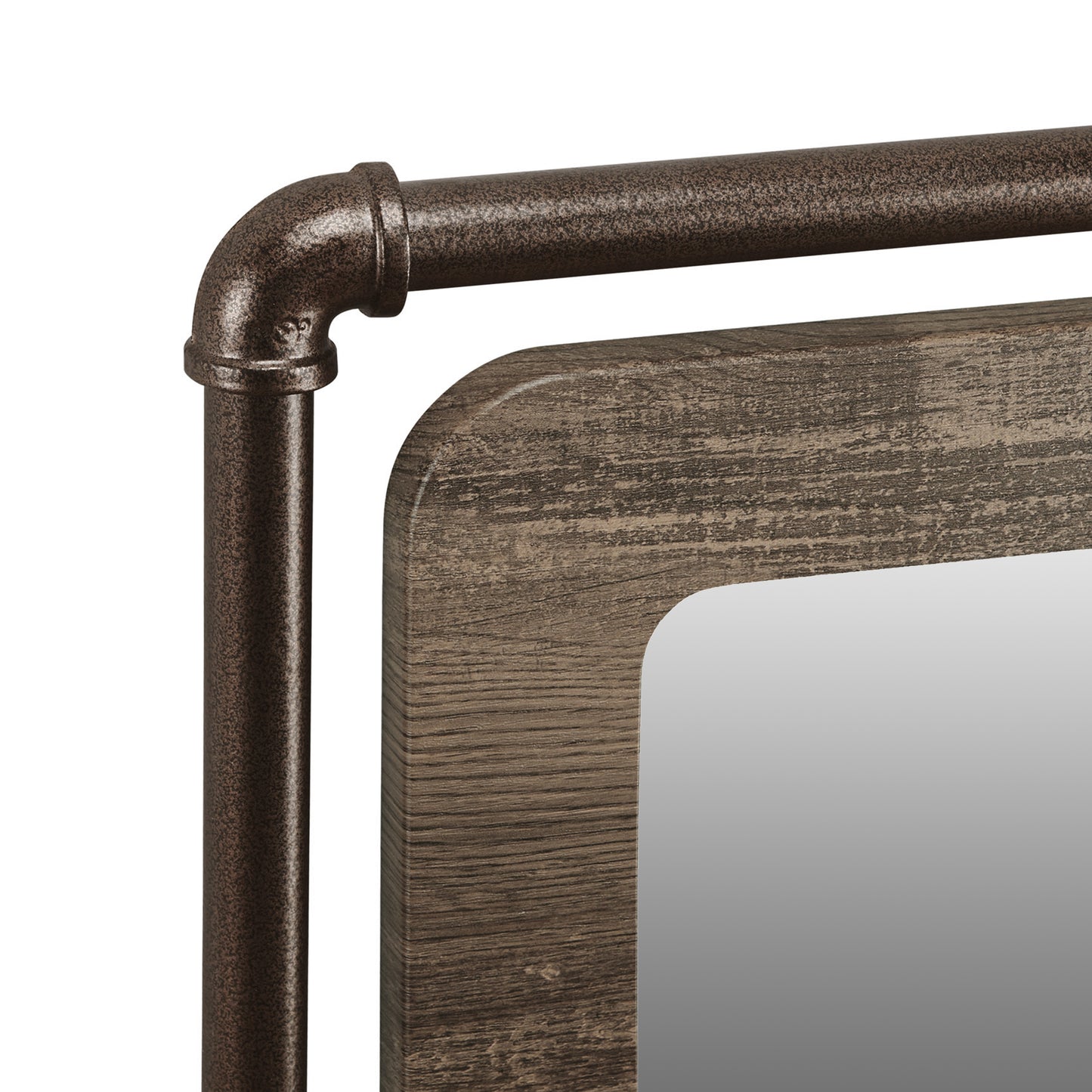 Industrial Reclaimed Oak Accent Wall Mirror