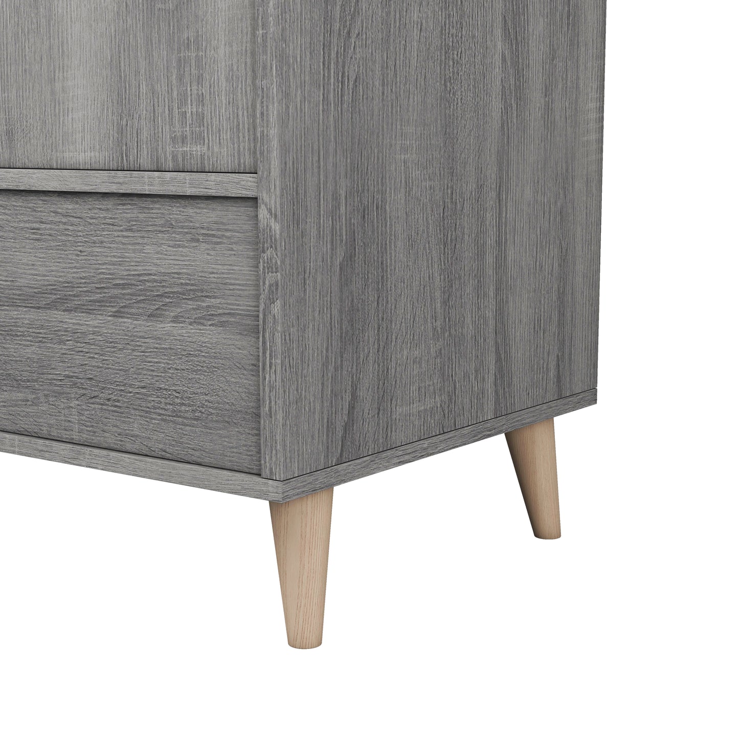 Distressed Grey Minimalist Wardrobe Armoire
