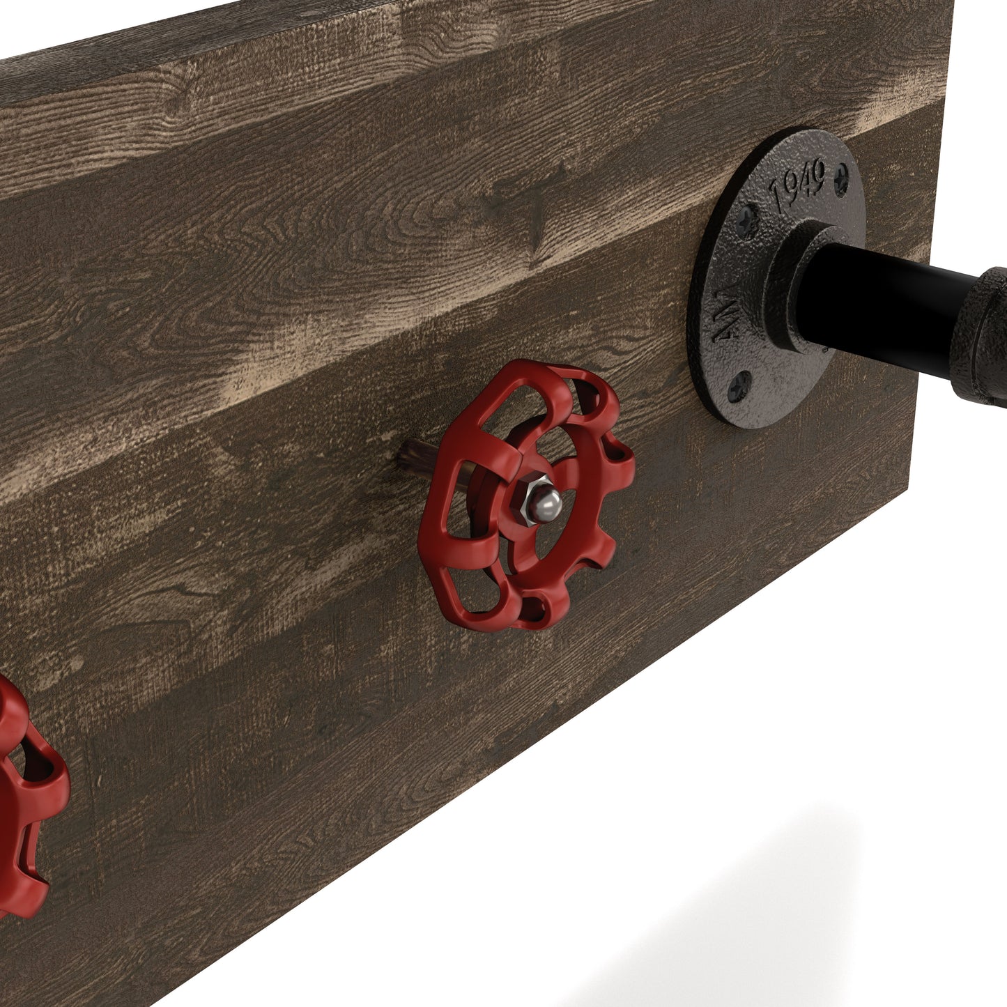 Reclaimed Oak 3-Hook Wall Shelf