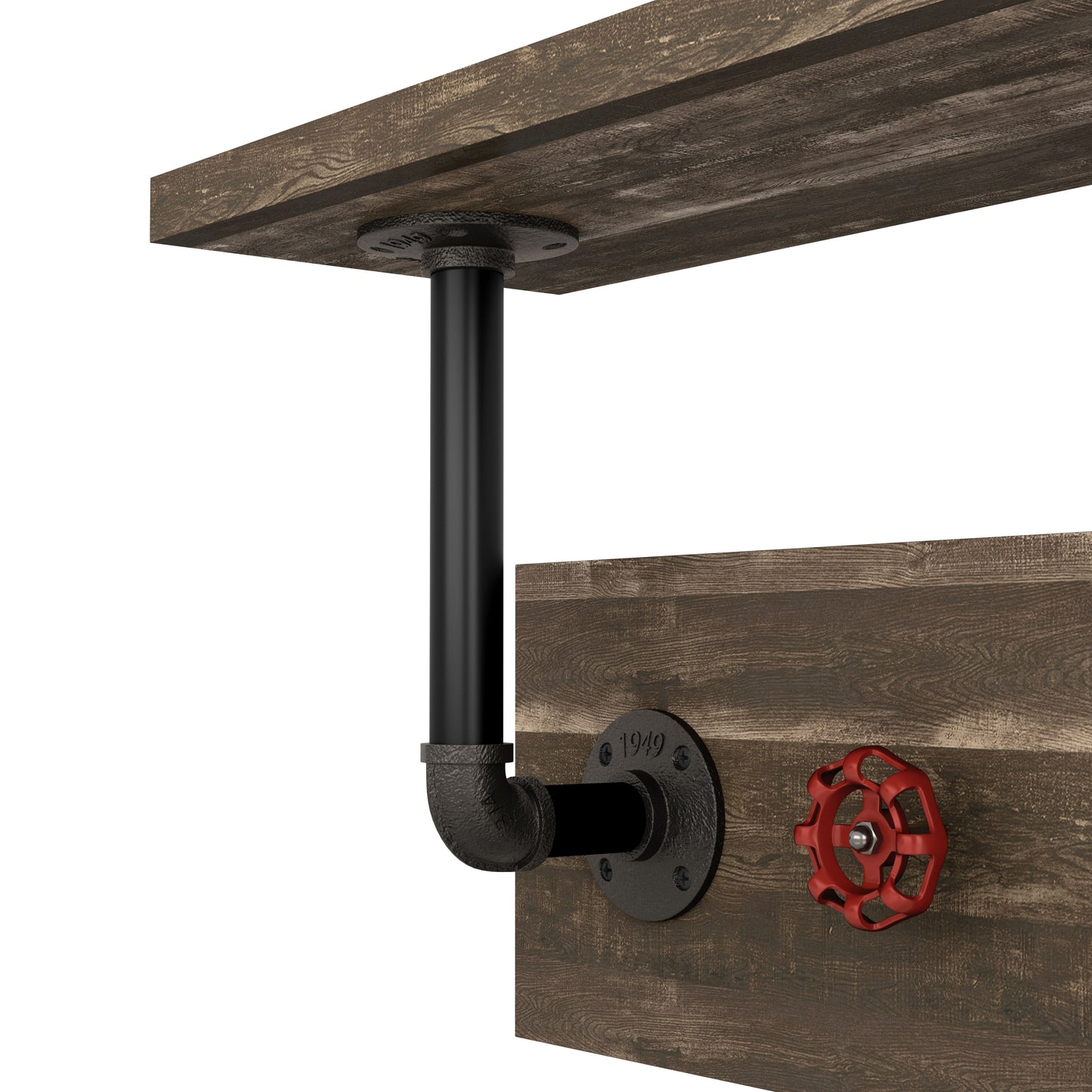 Reclaimed Oak 3-Hook Wall Shelf