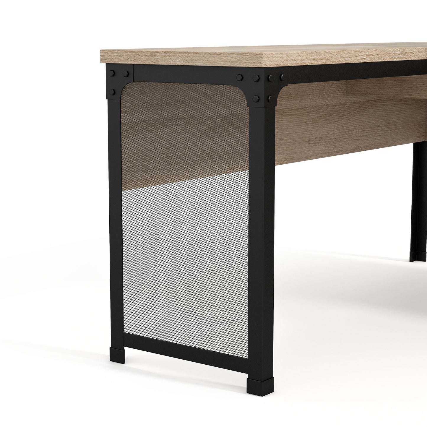 Two-Tone 65" L-Shaped Lift-Top Standing Desk