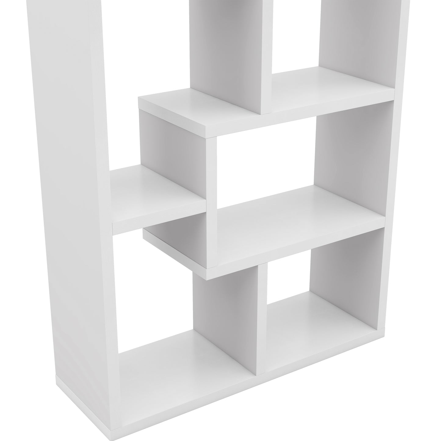 Modern Geometric 8-Shelf Open-Back Bookcase