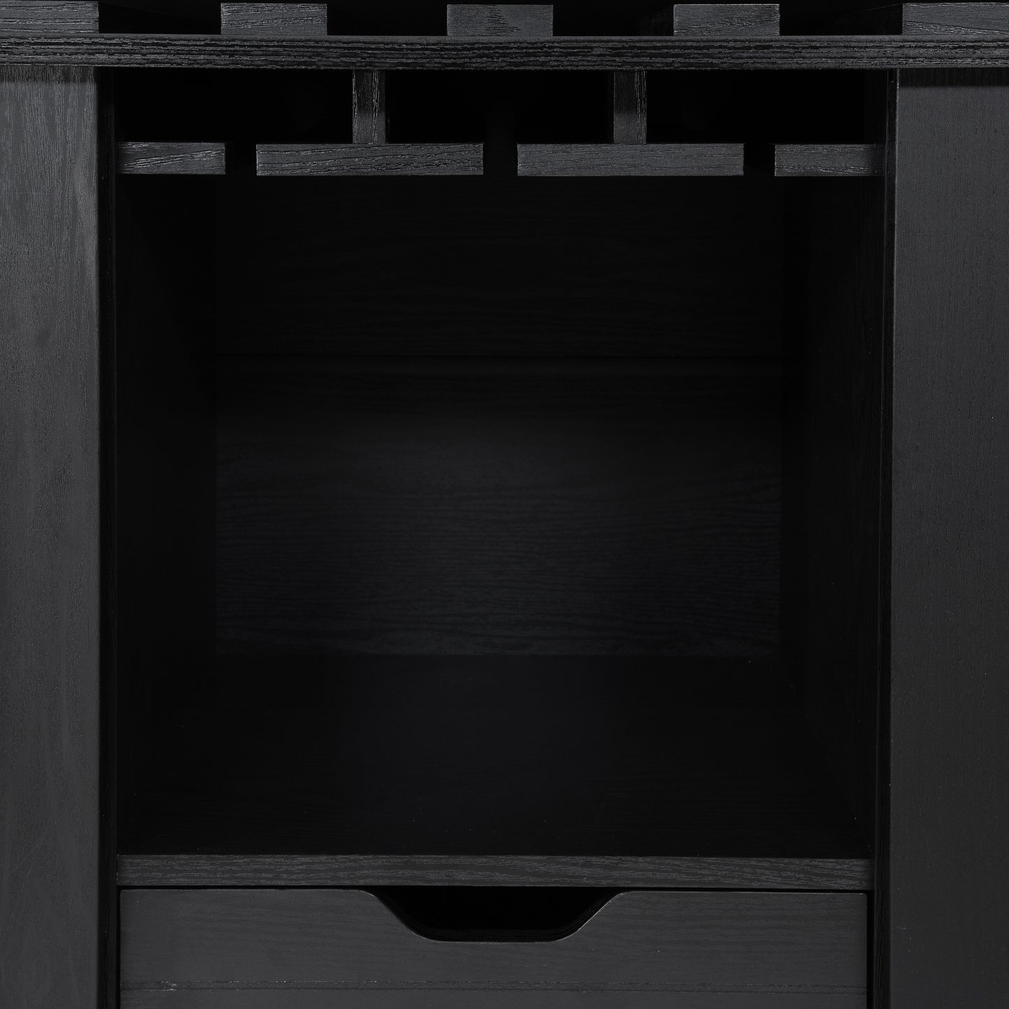 Industrial Cement and Black 48" Buffet with Wine Storage