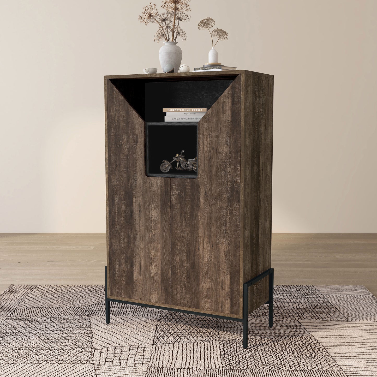Urban Reclaimed Oak 15-Pair Shoe Cabinet