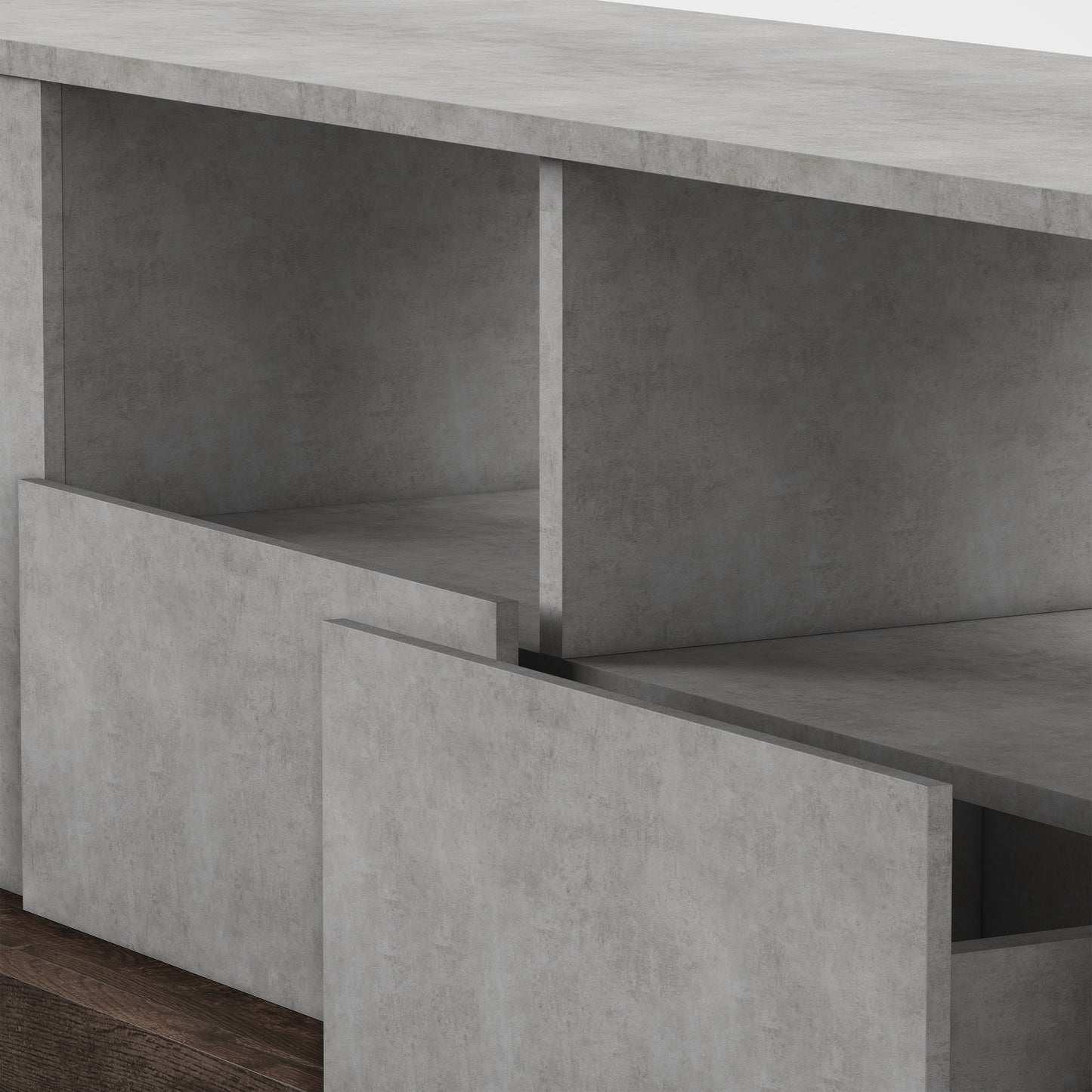 Urban Cement and Reclaimed Oak 71" Wide TV Stand
