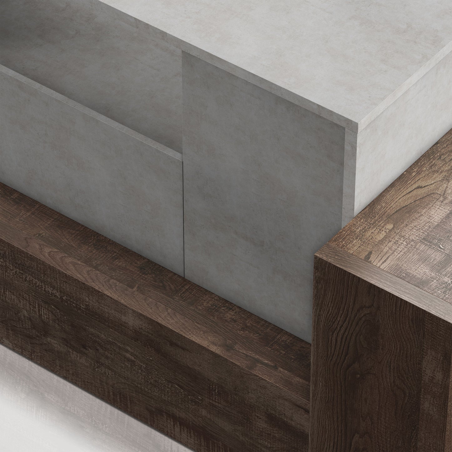 Urban Cement and Reclaimed Oak 71" Wide TV Stand