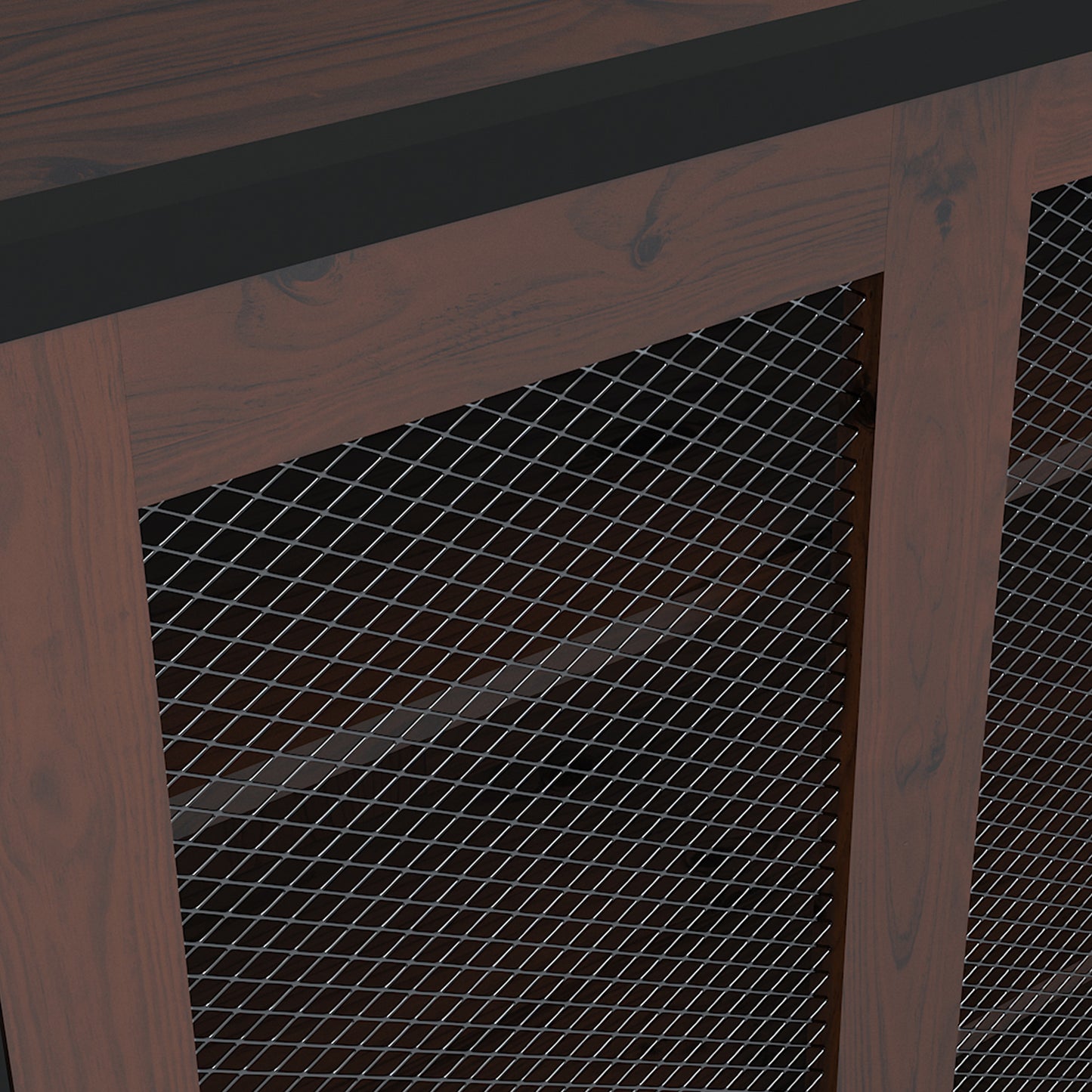 Vintage Walnut 48" Mobile Buffet with Wine Grid