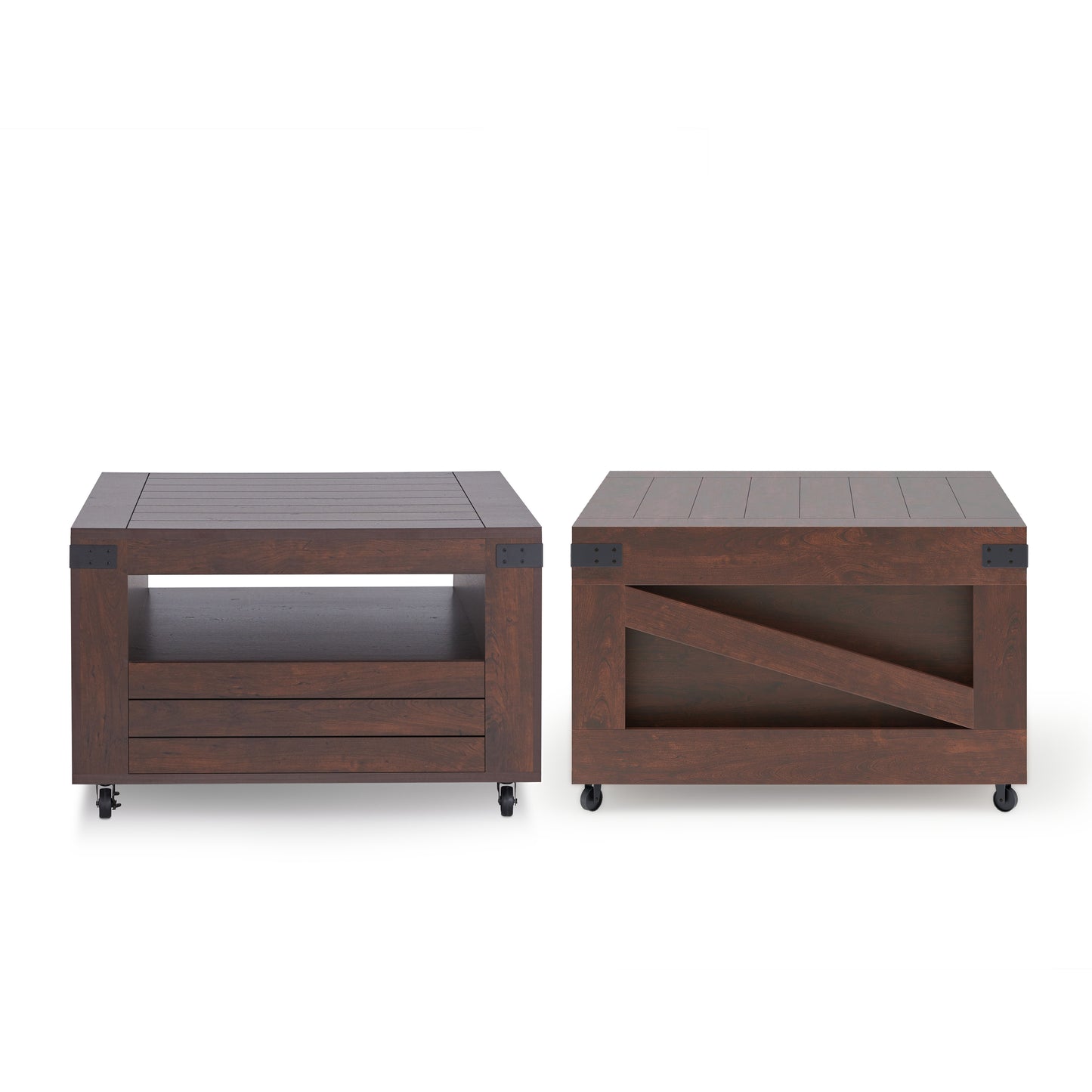 Vintage Walnut Mobile 32" Storage Coffee Table