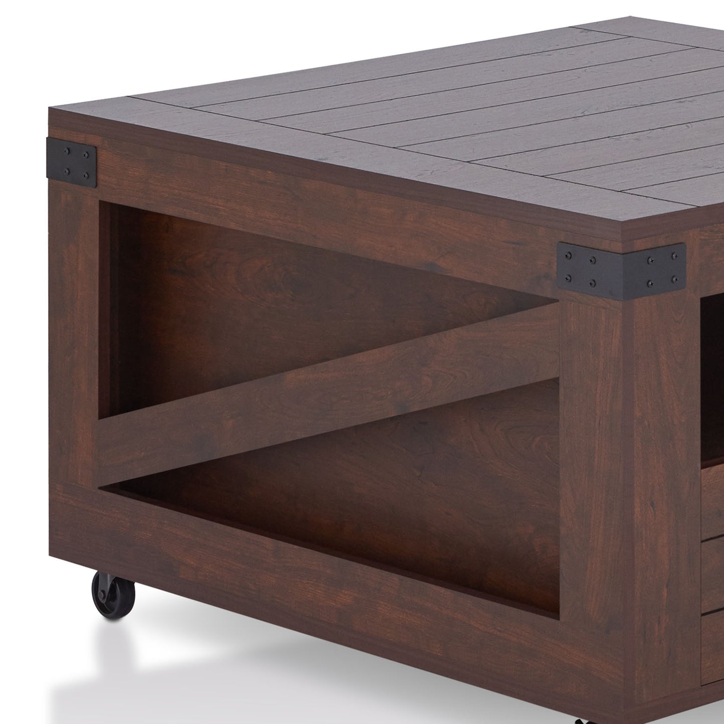Vintage Walnut Mobile 32" Storage Coffee Table