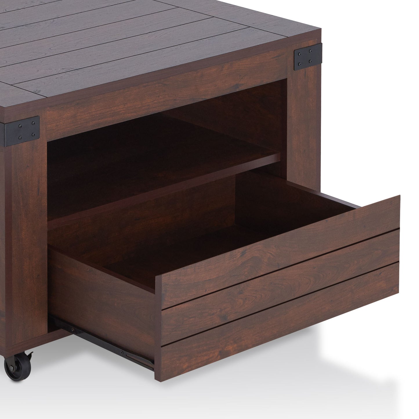 Vintage Walnut Mobile 32" Storage Coffee Table