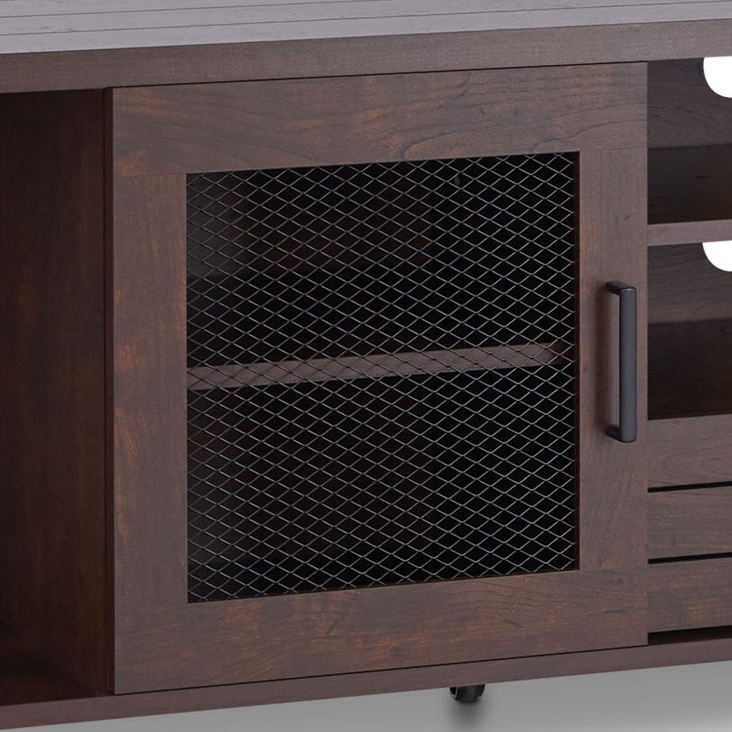 Industrial Vintage Walnut 71" Wide Mobile TV Stand