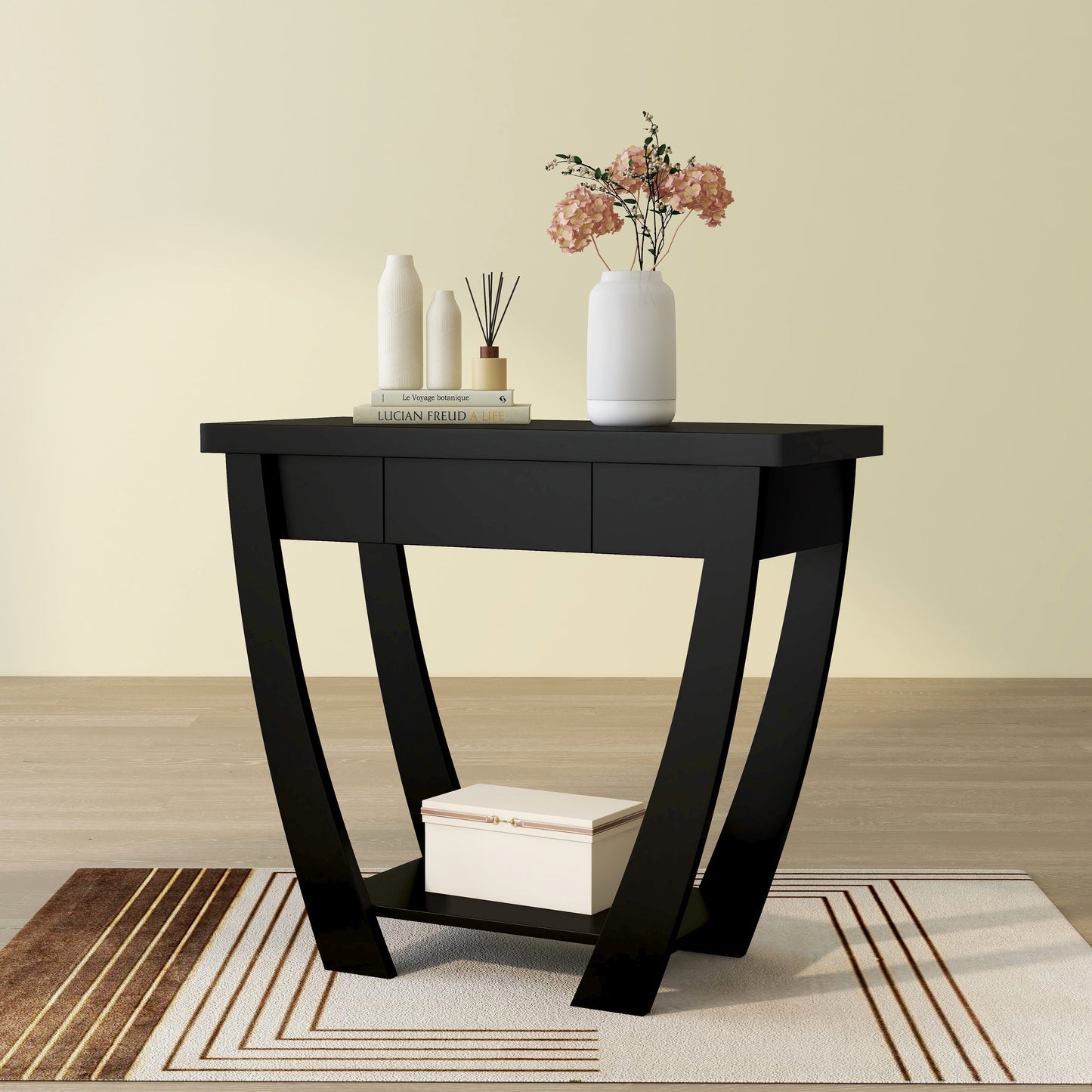 Curved Entryway Storage Sofa Table