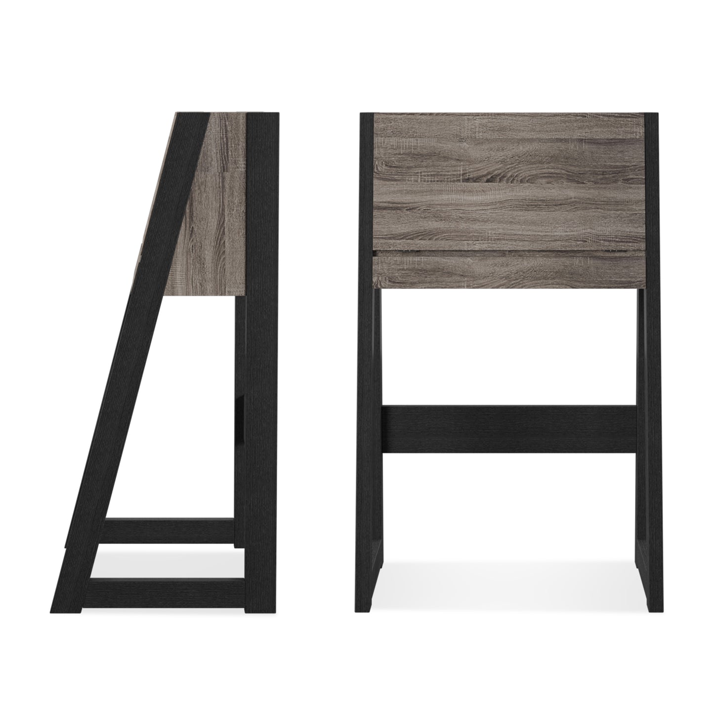 Modern Black Leaning 26" Privacy Writing Desk