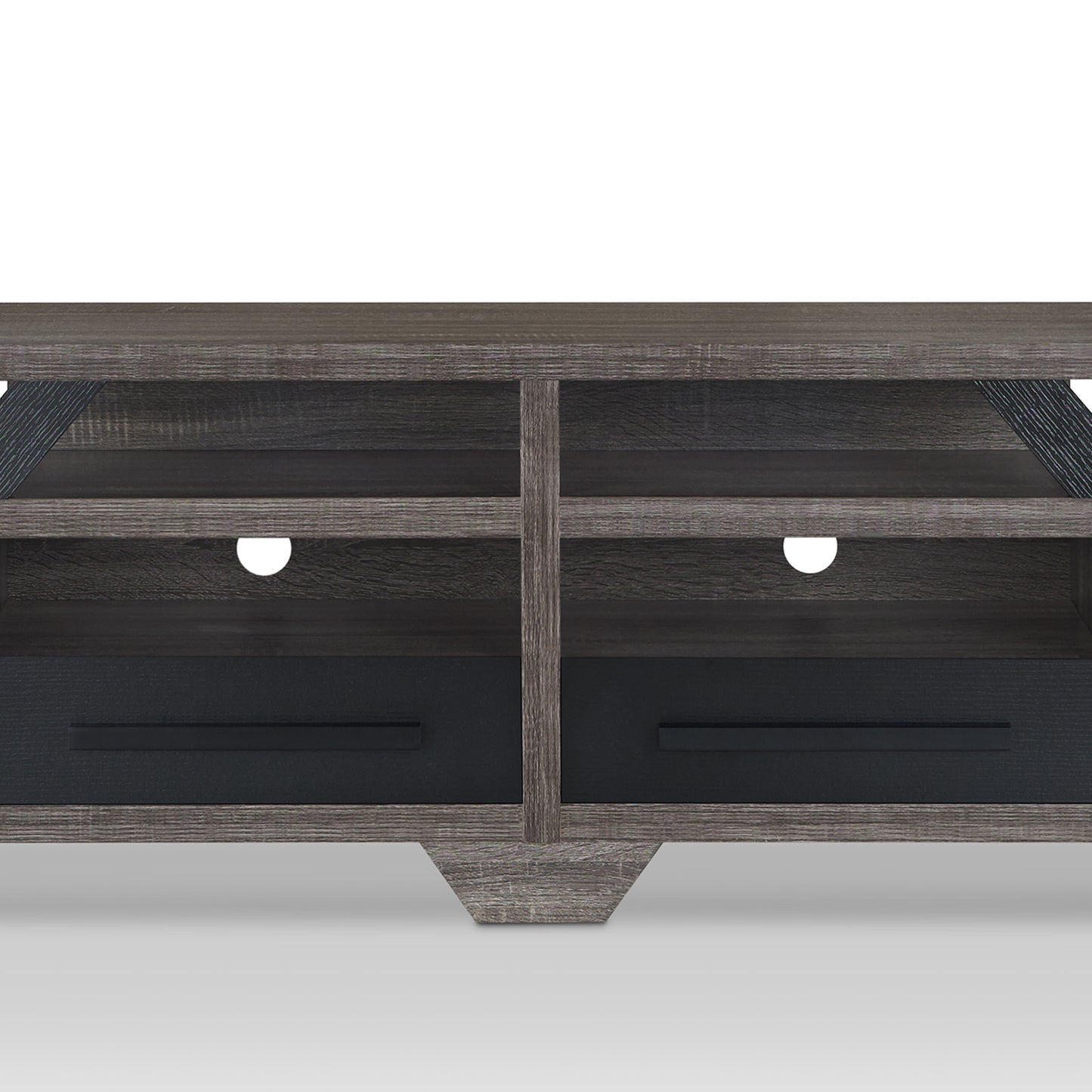 Modern Gray 82" Wide Open Shelf Tiered TV Stand