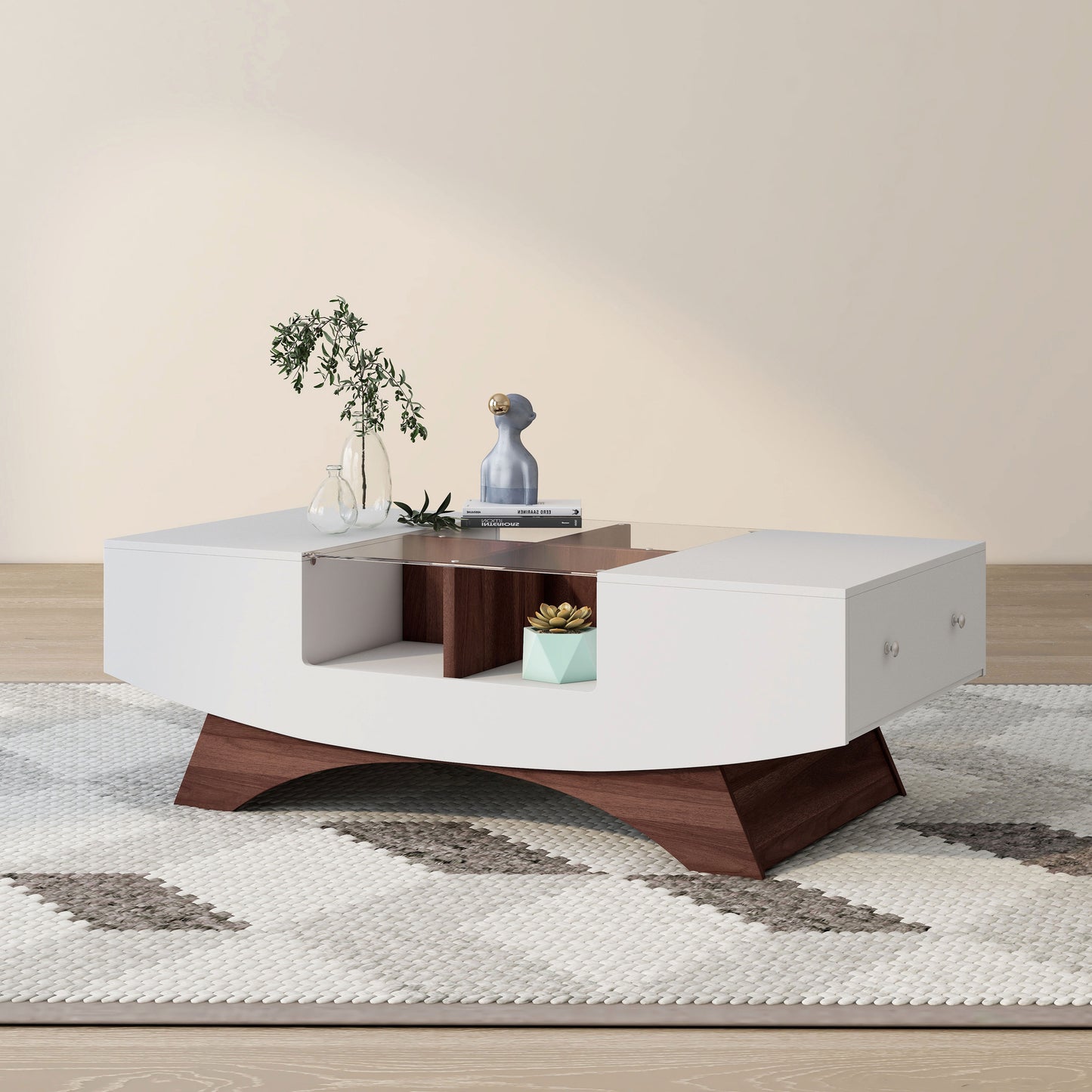 Modern 48" Hidden Storage Coffee Table