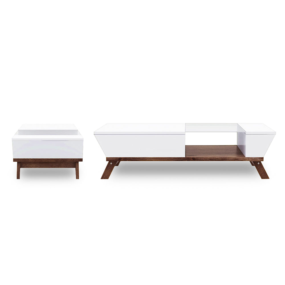 Mid-Century Modern Two-Tone 48-Inch Coffee Table
