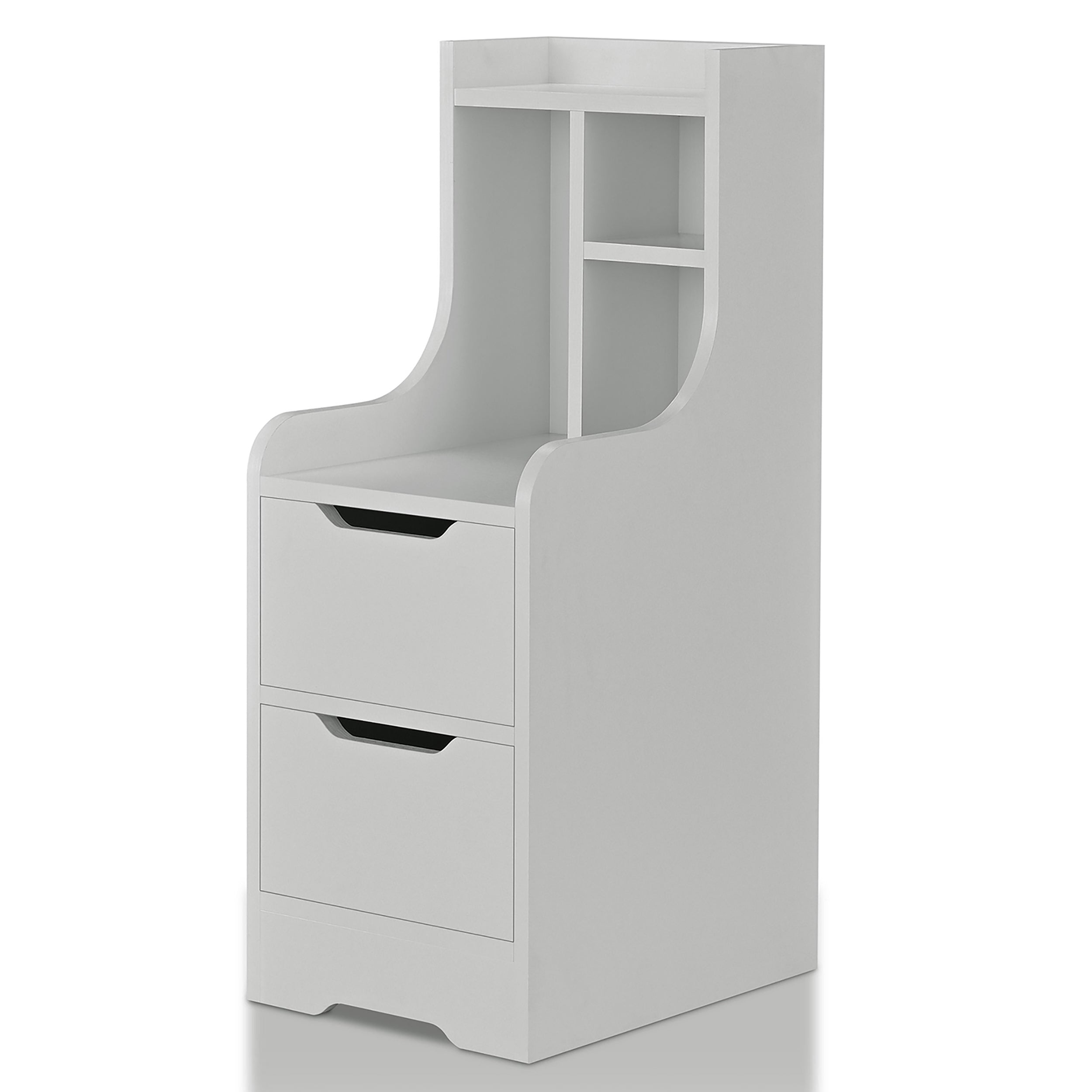 modern nightstand with 2 drawers and storage shelf