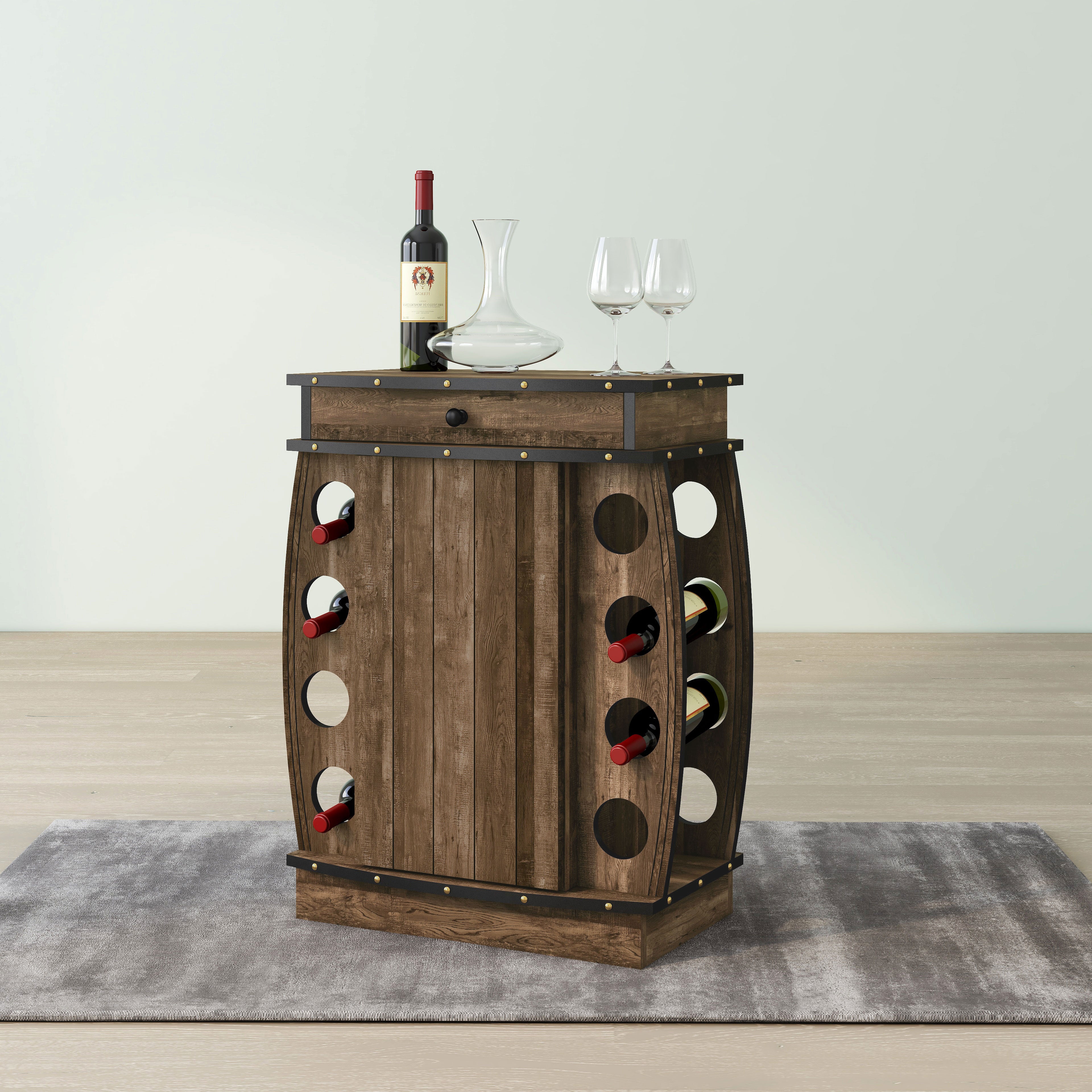 Rustic Bar Storage Rustic Reclaimed Oak Multi-storage Bar Cabinet – DenHour