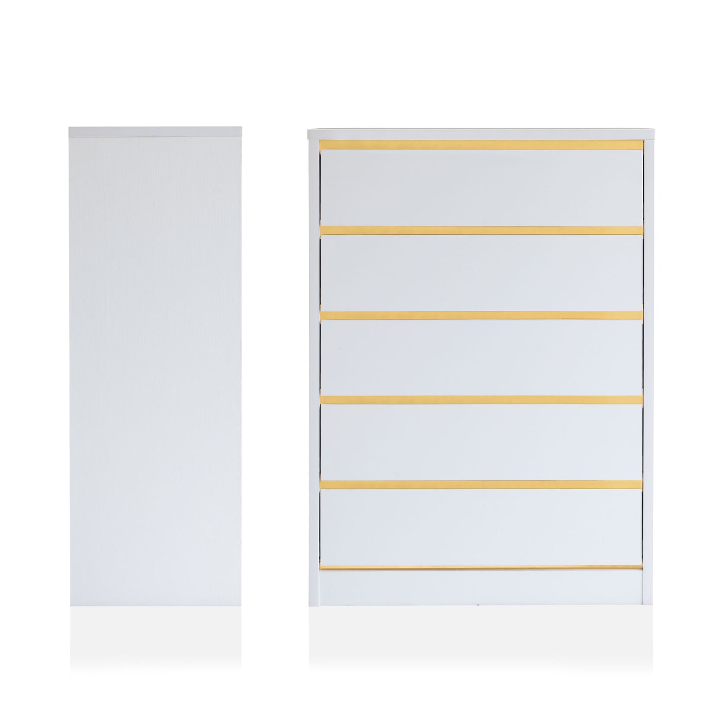 Mod White 5-drawer Tall Dresser