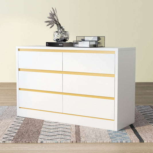Mod White 6-drawer Double Dresser