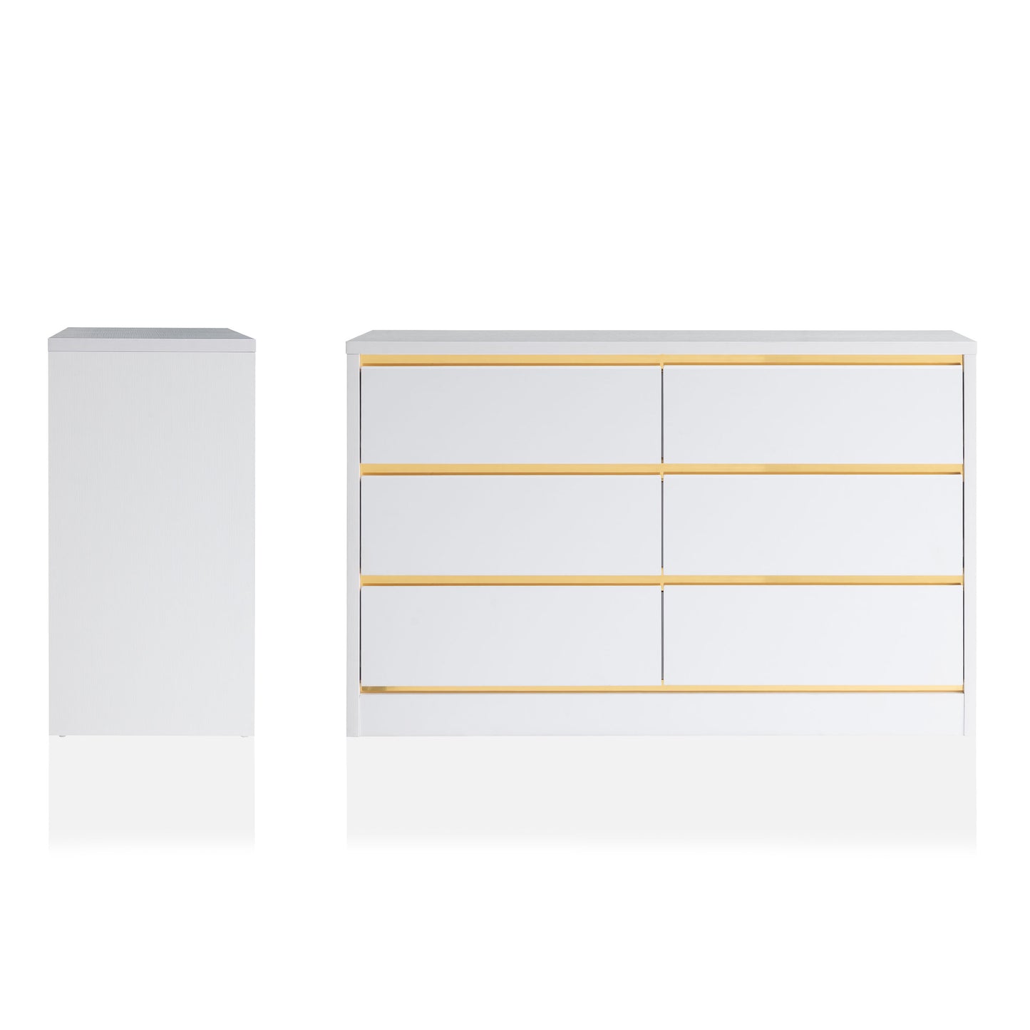 Mod White 6-drawer Double Dresser