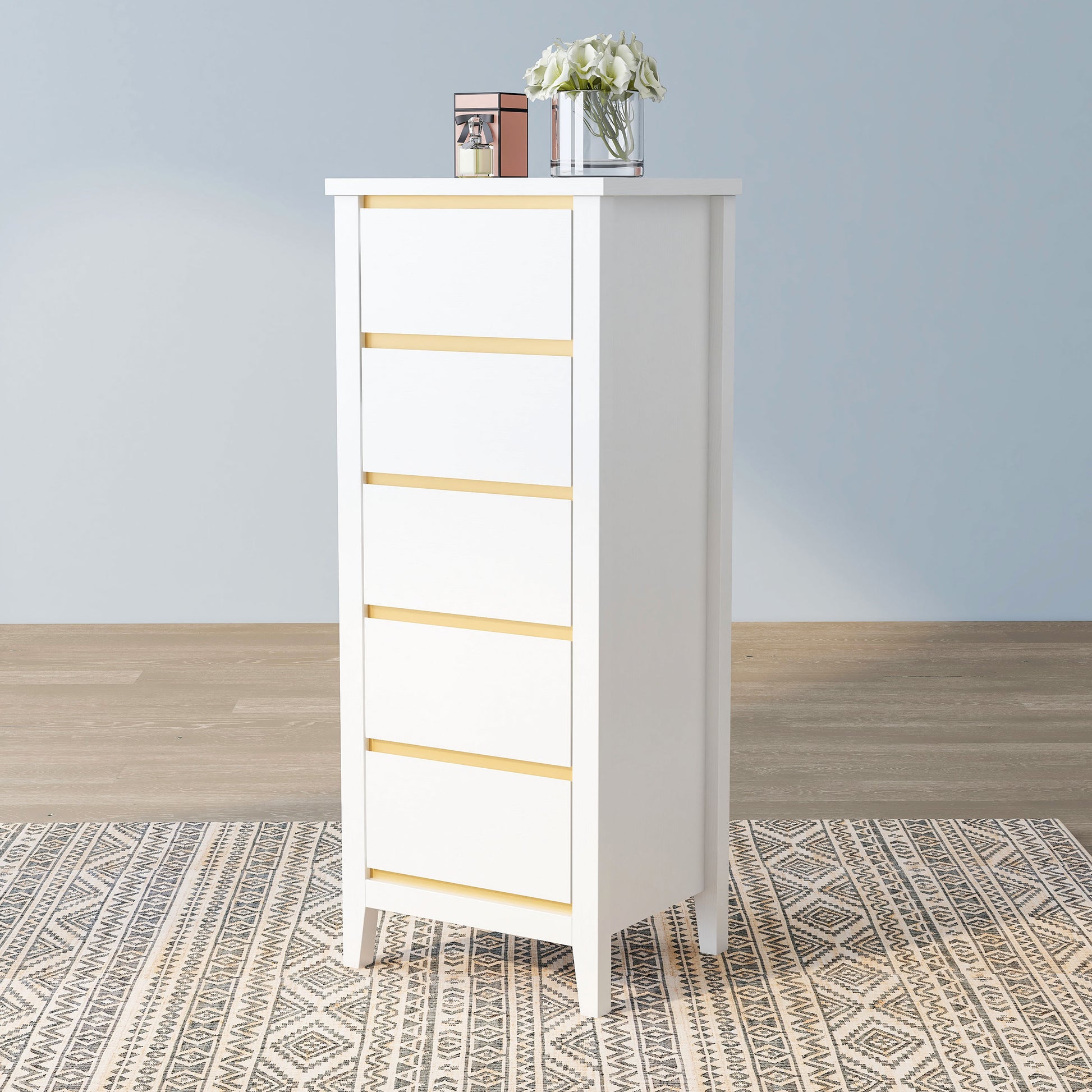 Mod White 5-drawer Lingerie Chest Mod White 5-drawer Lingerie Chest