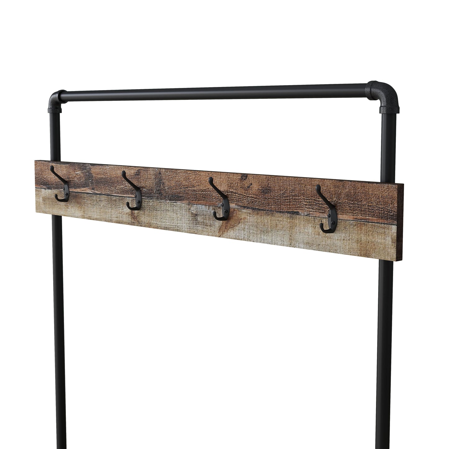 Reclaimed Barnwood Entryway Bench with Coat Rack