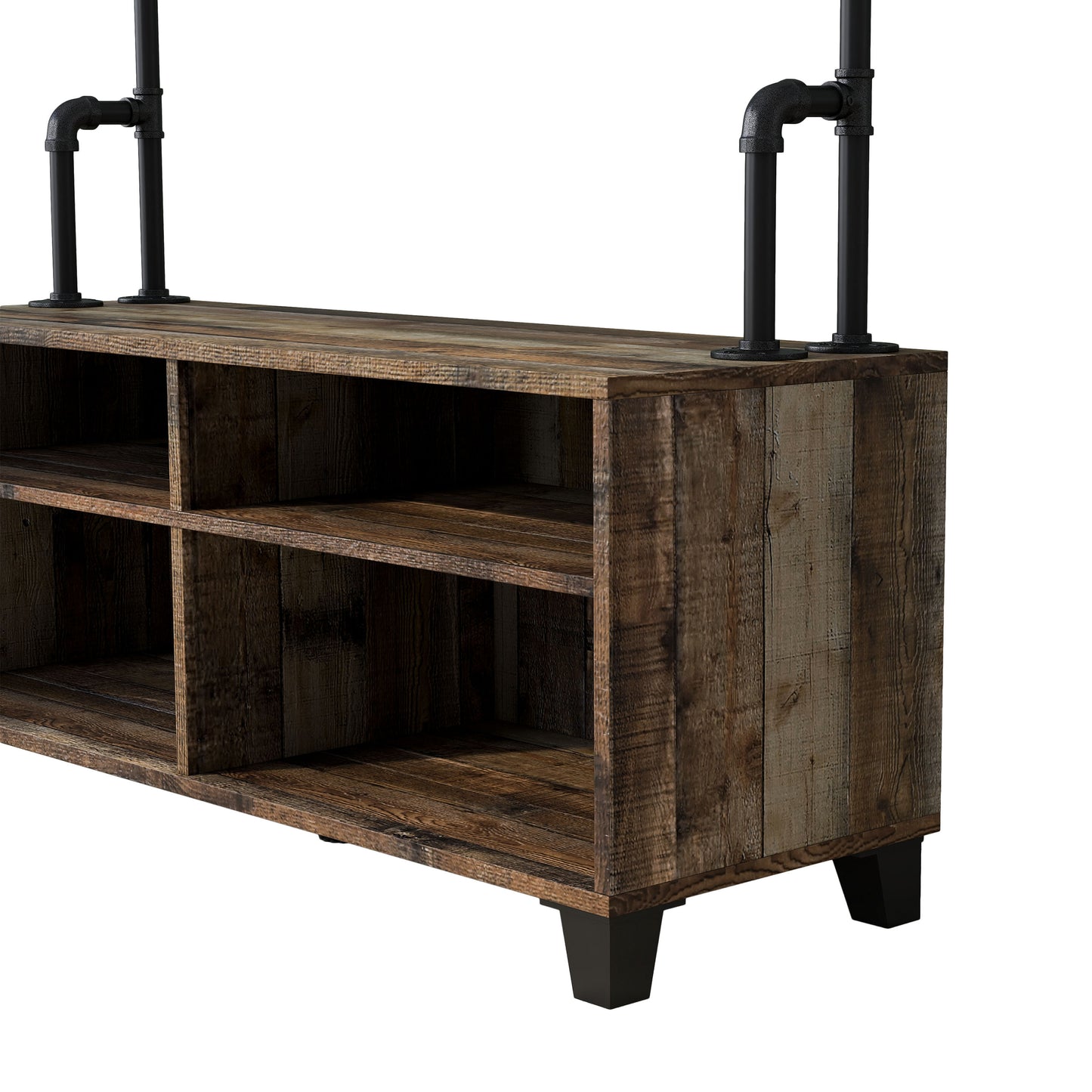 Reclaimed Barnwood Entryway Bench with Coat Rack