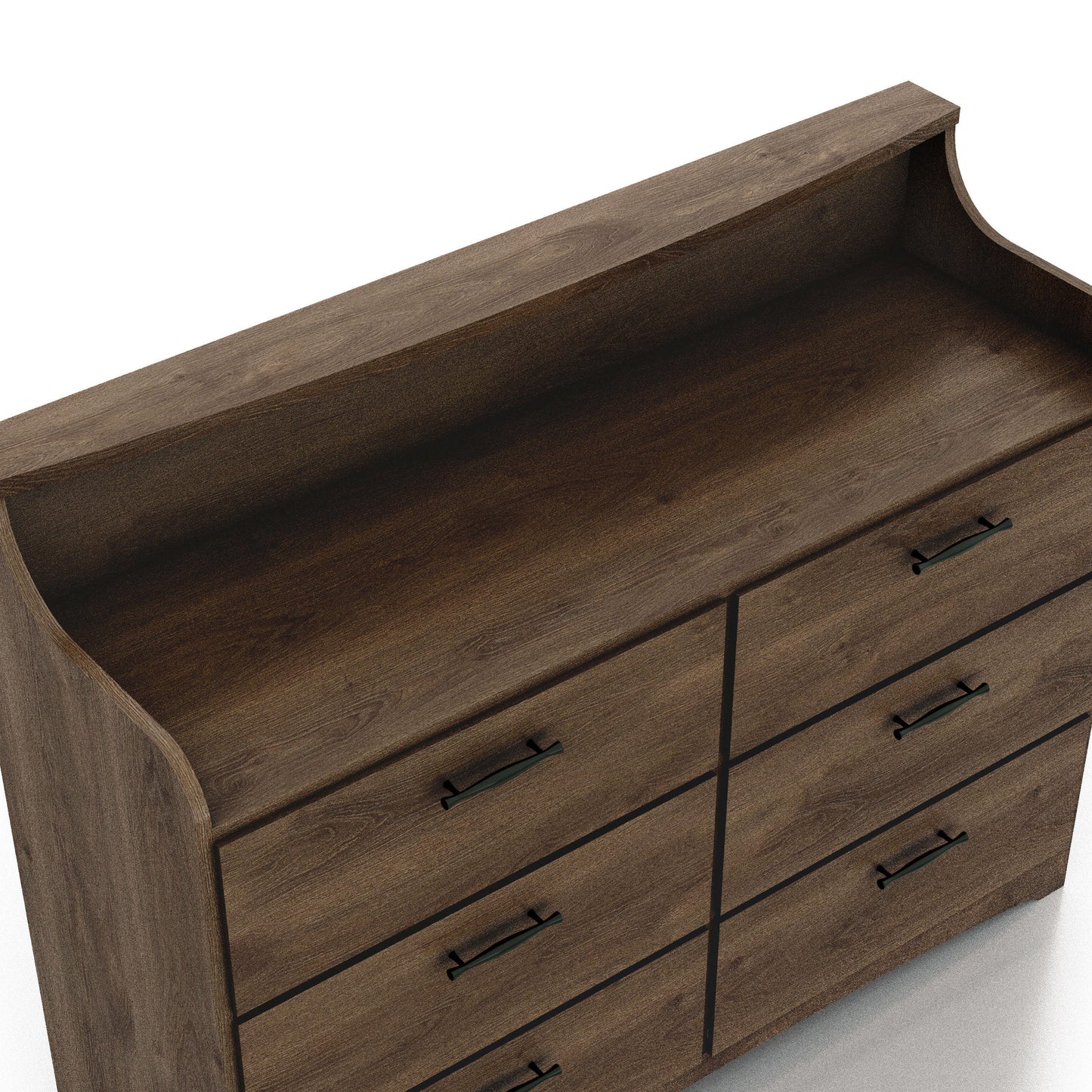 Simple 6-drawer 47" Double Dresser