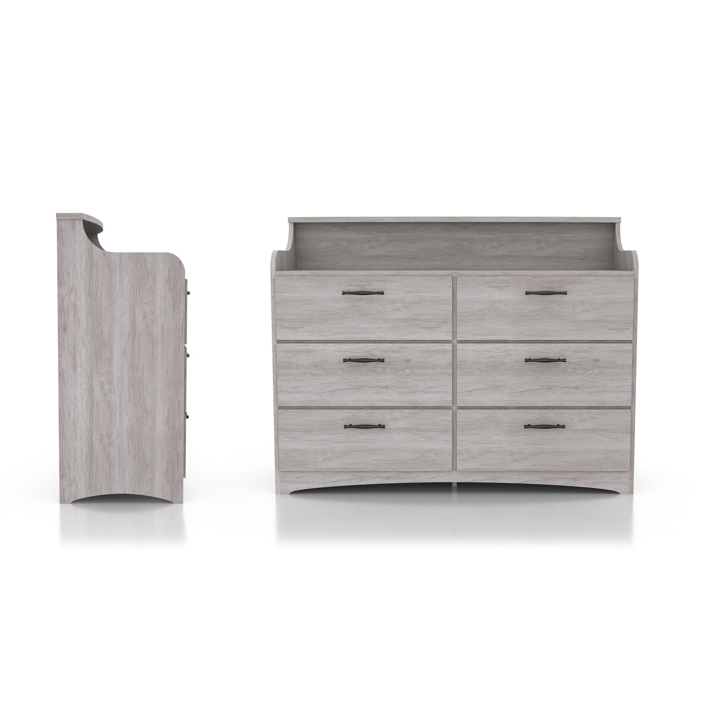 Simple 6-drawer 47" Double Dresser