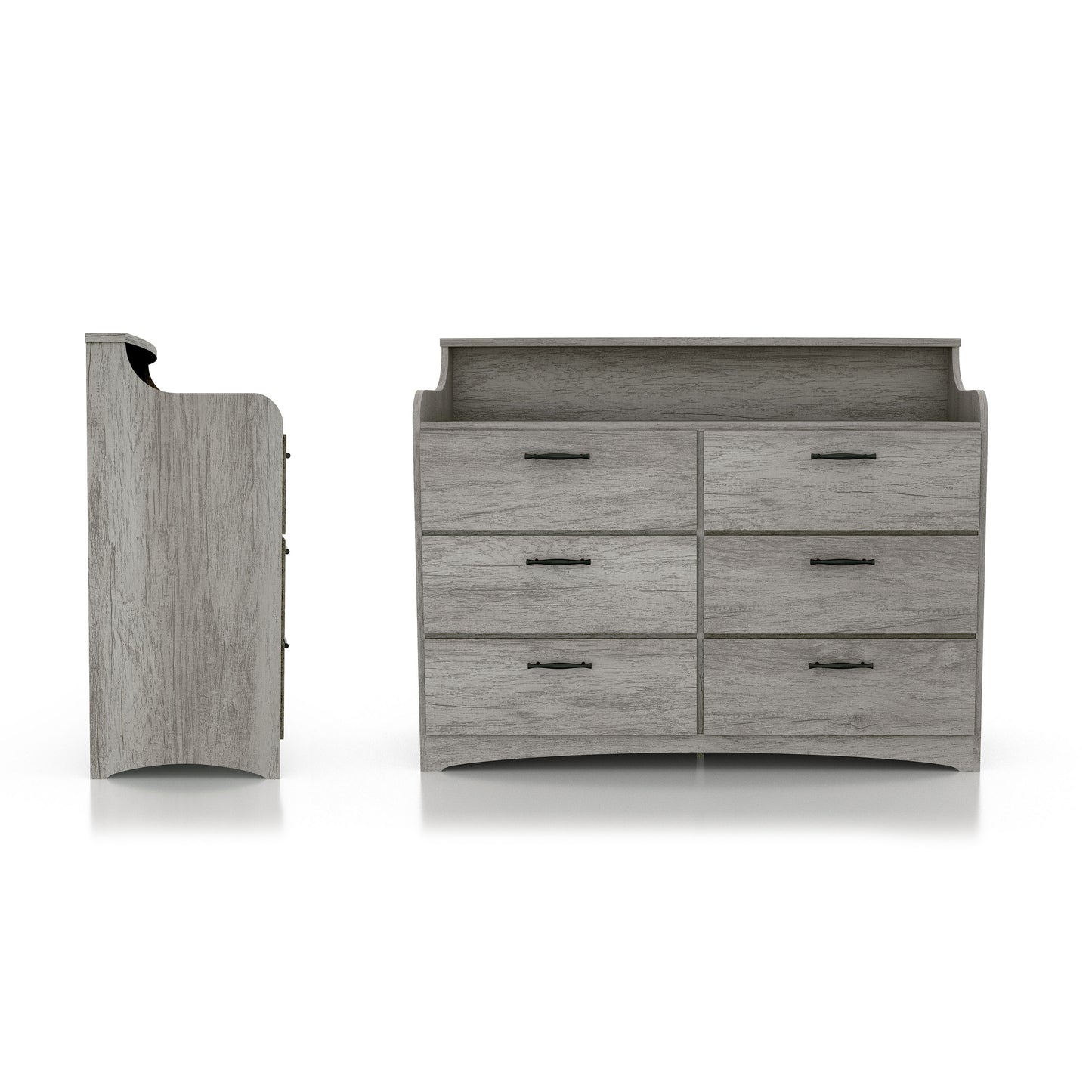 Simple 6-drawer 47" Double Dresser