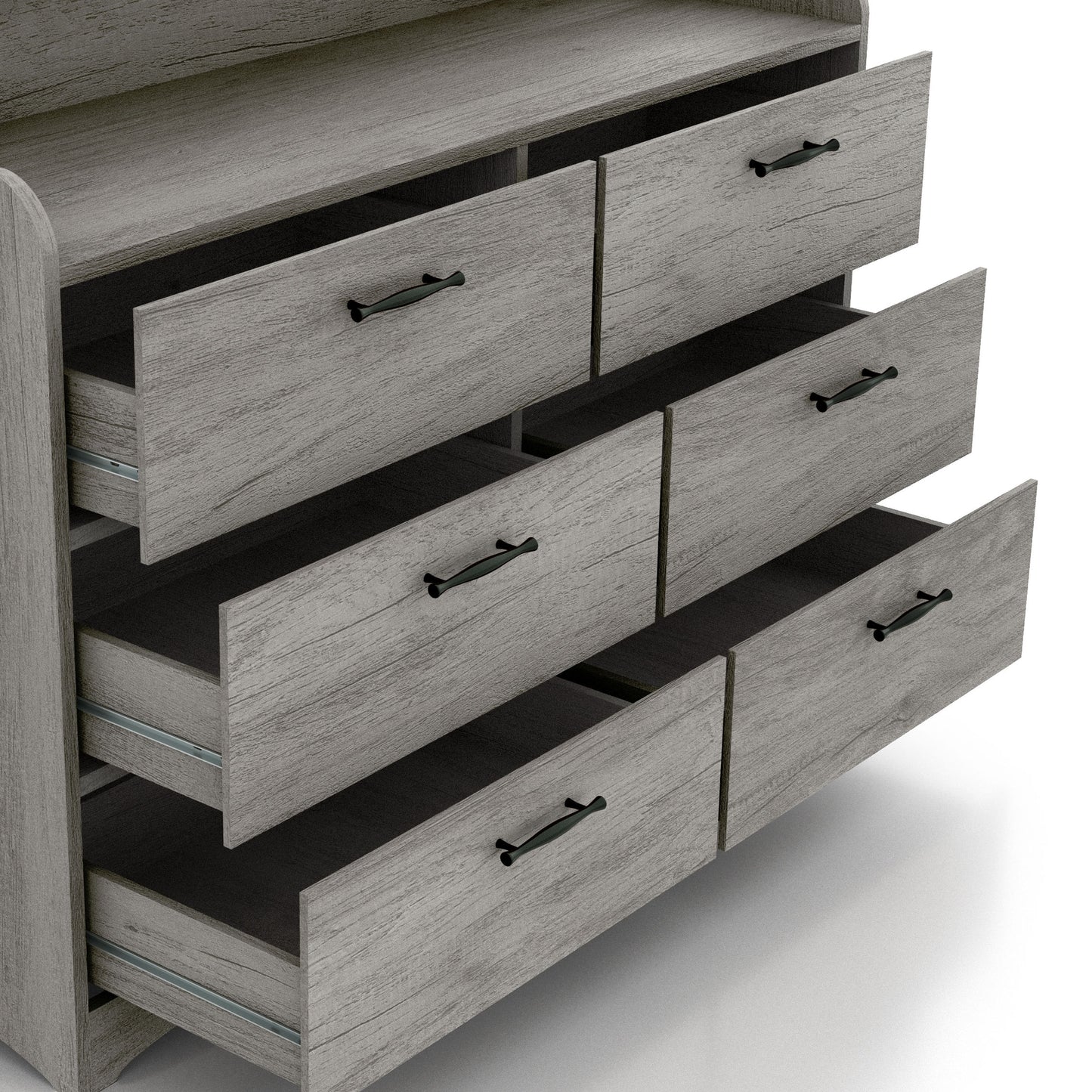 Simple 6-drawer 47" Double Dresser