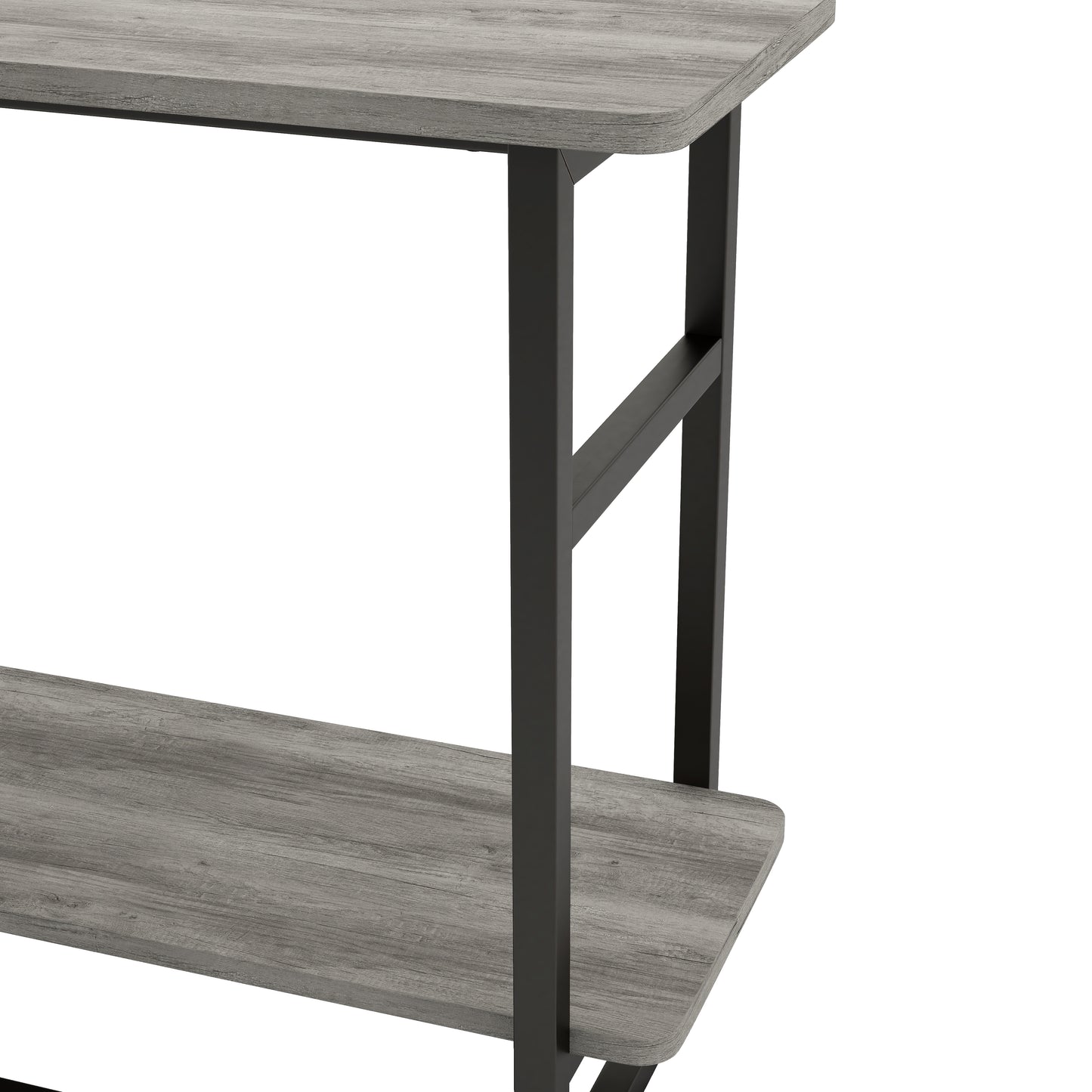 Urban Oak 32-inch Long Side Table with Lower Shelf