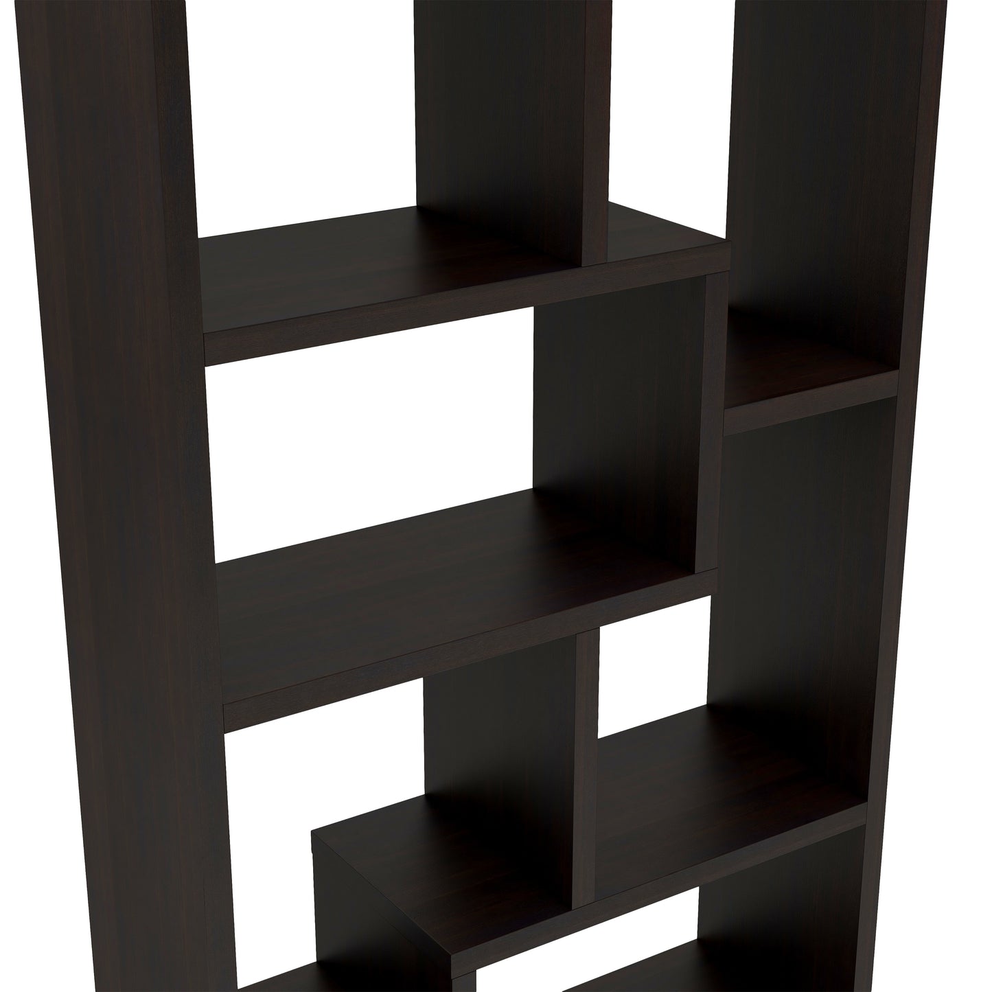 Modern Geometric 8-Shelf Open-Back Bookcase