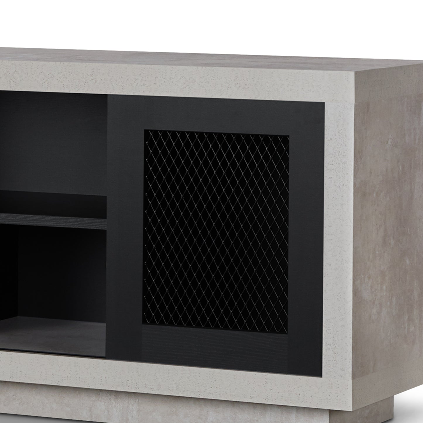 Urban Cement & Black 71" Wide Open Shelf TV Stand