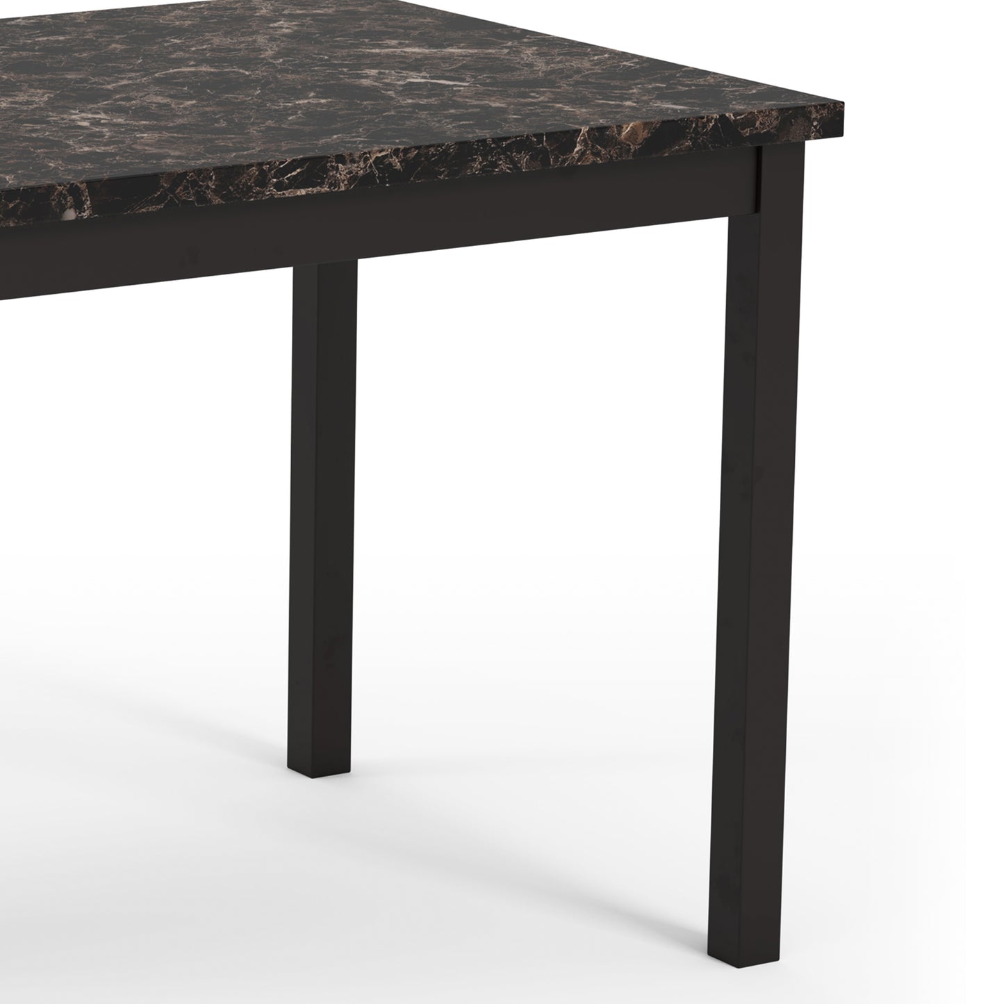 Modern Black 48" Faux Marble Dining Table