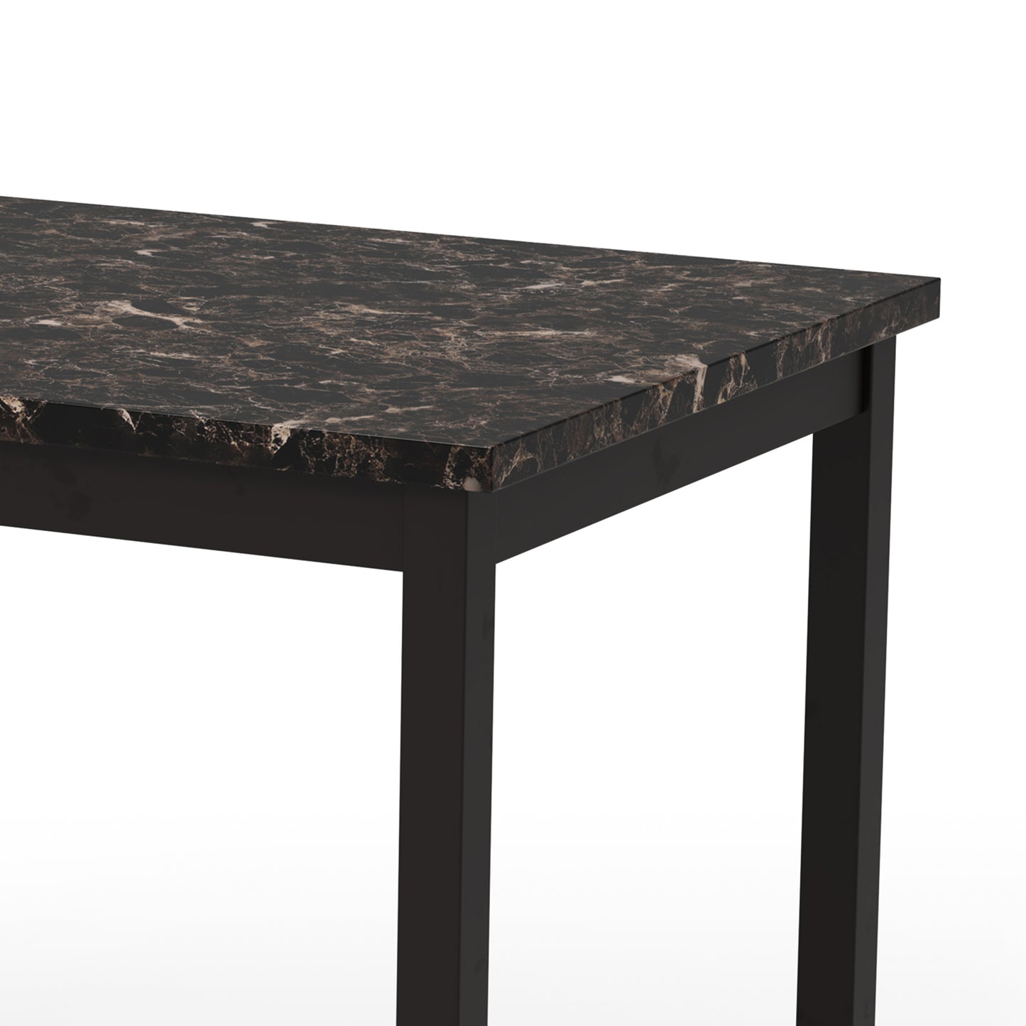 Modern Black 48" Faux Marble Dining Table