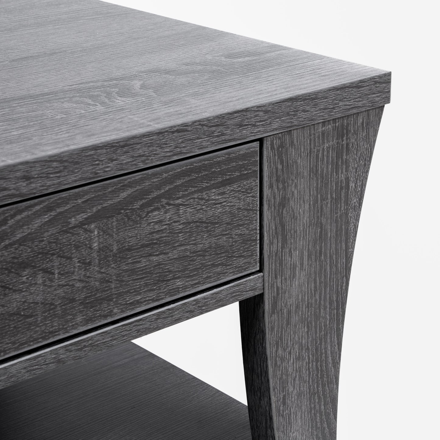 Modern Gray Flared Storage End Table