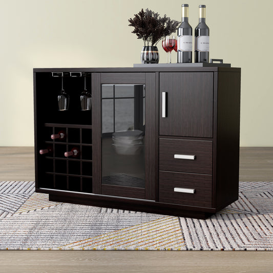 Modern Cappuccino Buffet with Wine Grid
