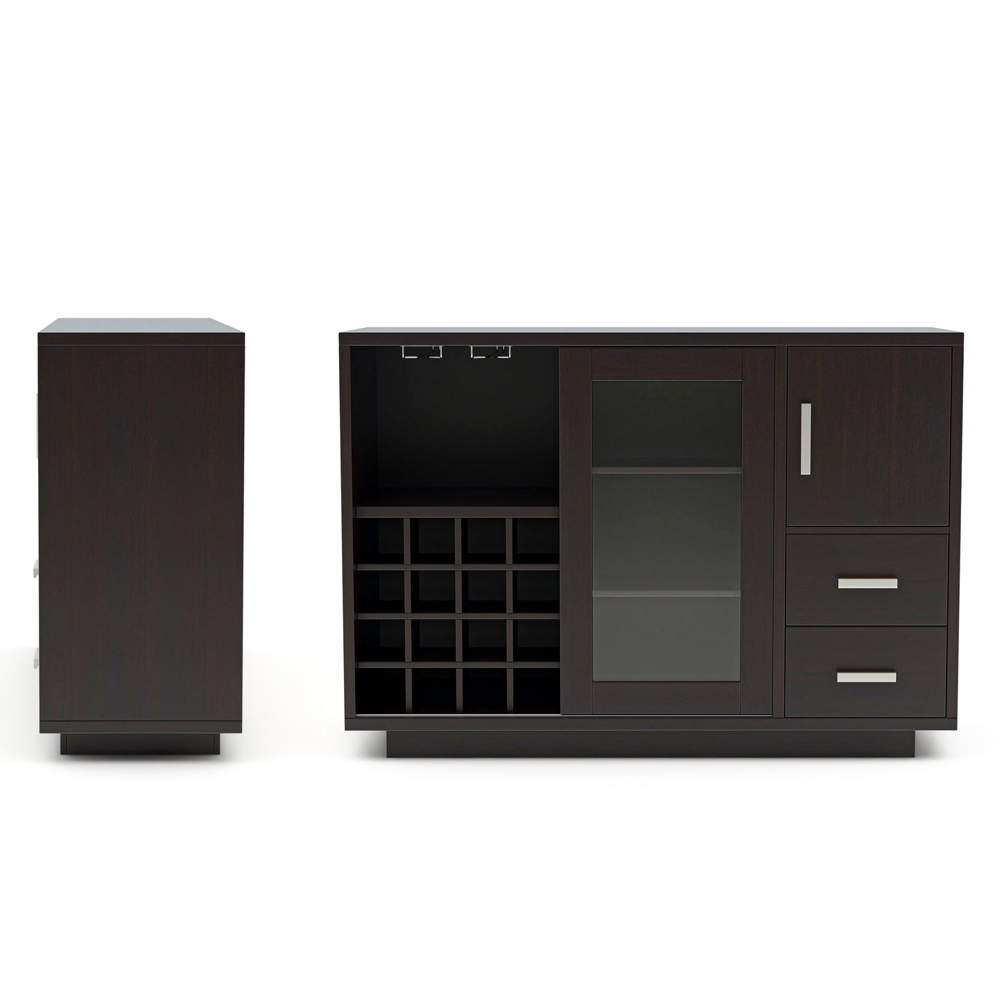 Modern Cappuccino Buffet with Wine Grid