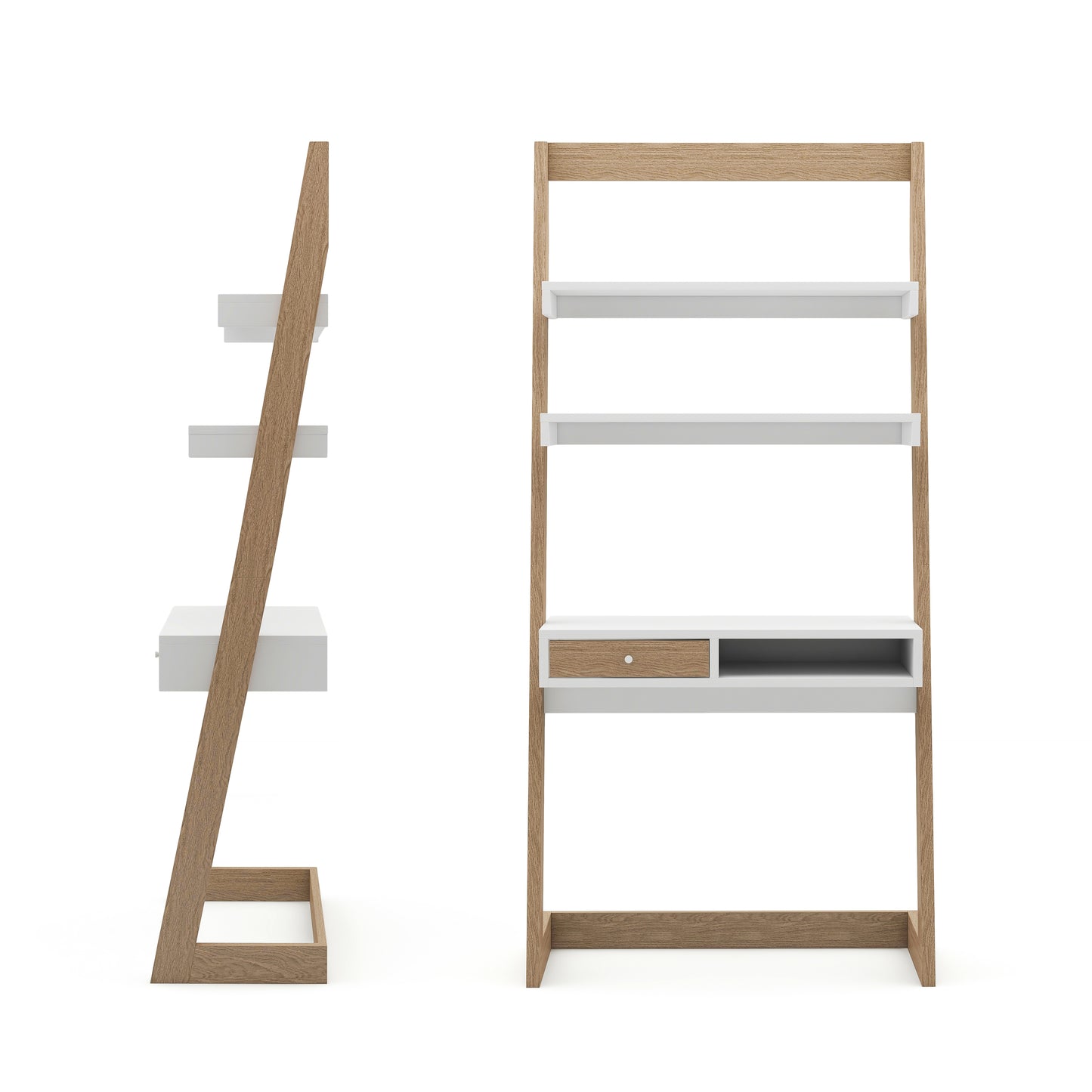 Space Saving 70" Tall Angled Ladder Desk