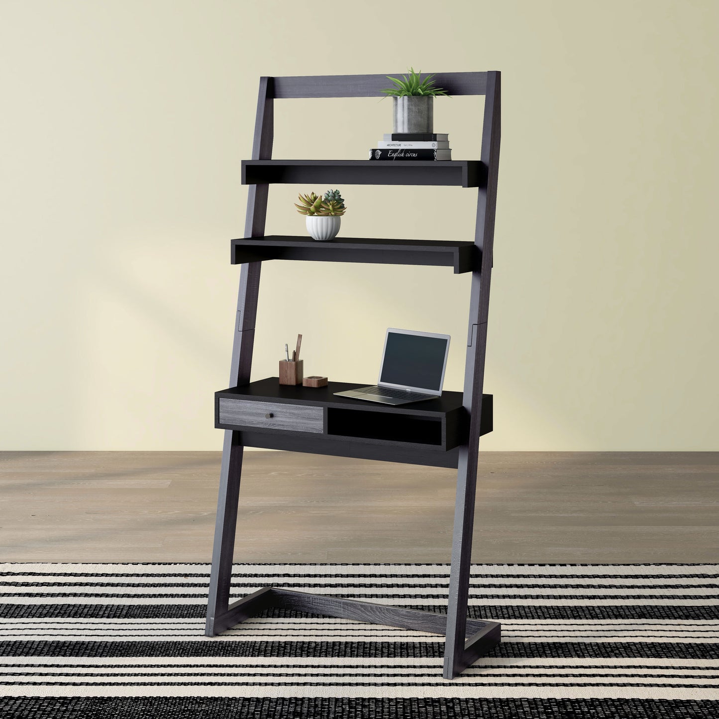 Space Saving 70" Tall Angled Ladder Desk