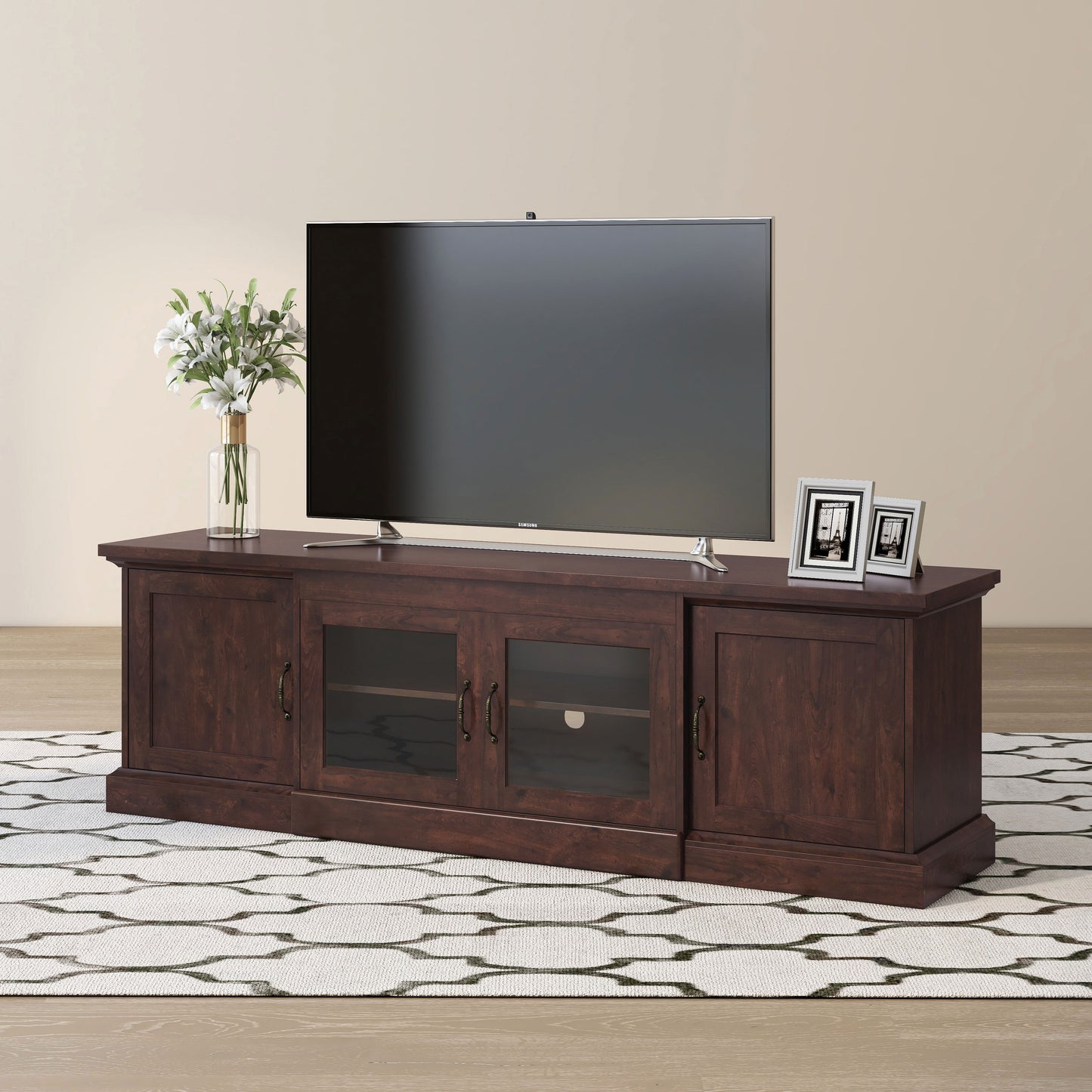 Timeless 68" Wide Walnut Entertainment Center