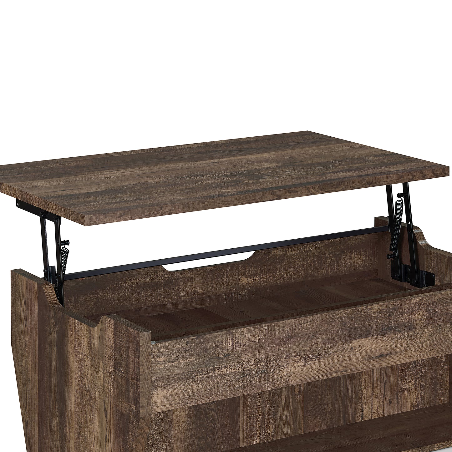 Rustic Oak Lift-Top 42" Storage Coffee Table