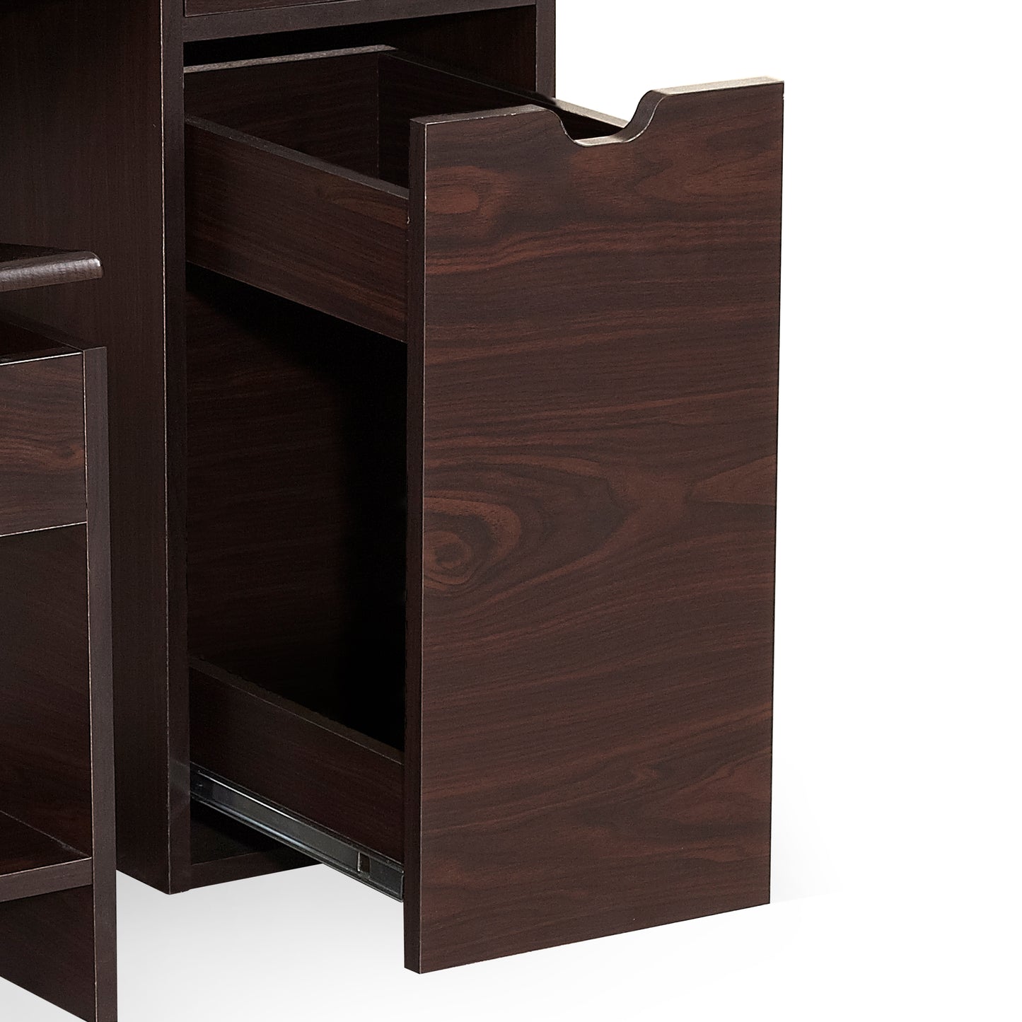 Modern Walnut 36" Storage Vanity and Stool Set