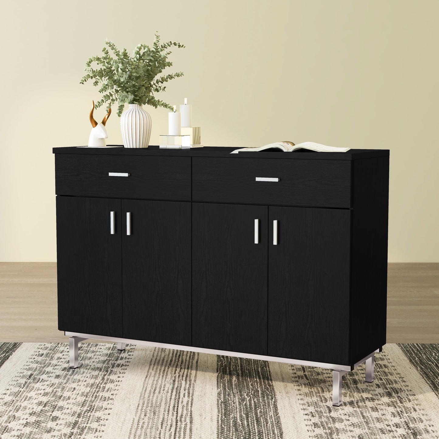 Modern Black 47" Sideboard Buffet